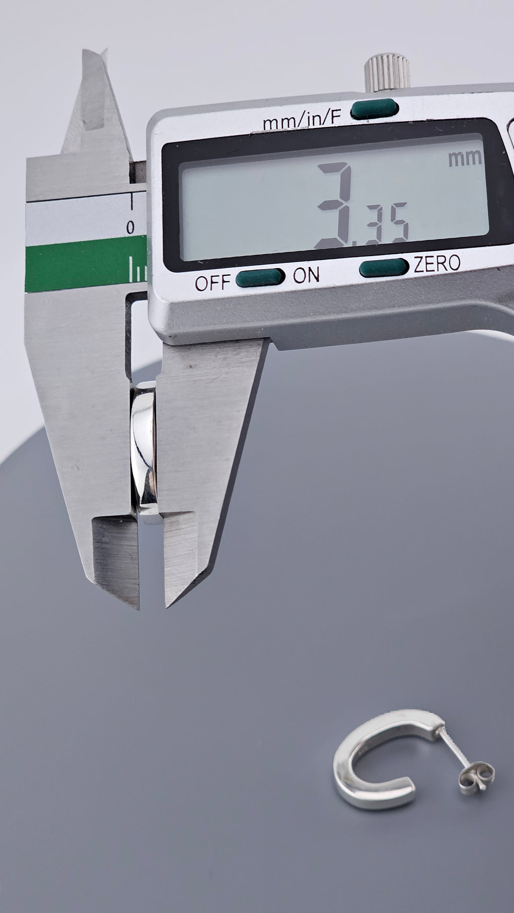 Modern 925 Sterling Silver Tube Open C-Hoop Earrings (2.8g)