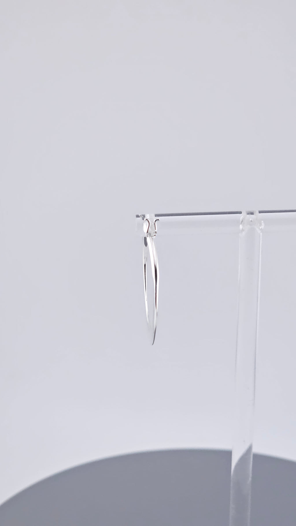 Classic 925 Sterling Silver Flat Tapered Hoop Earrings (3.6g)