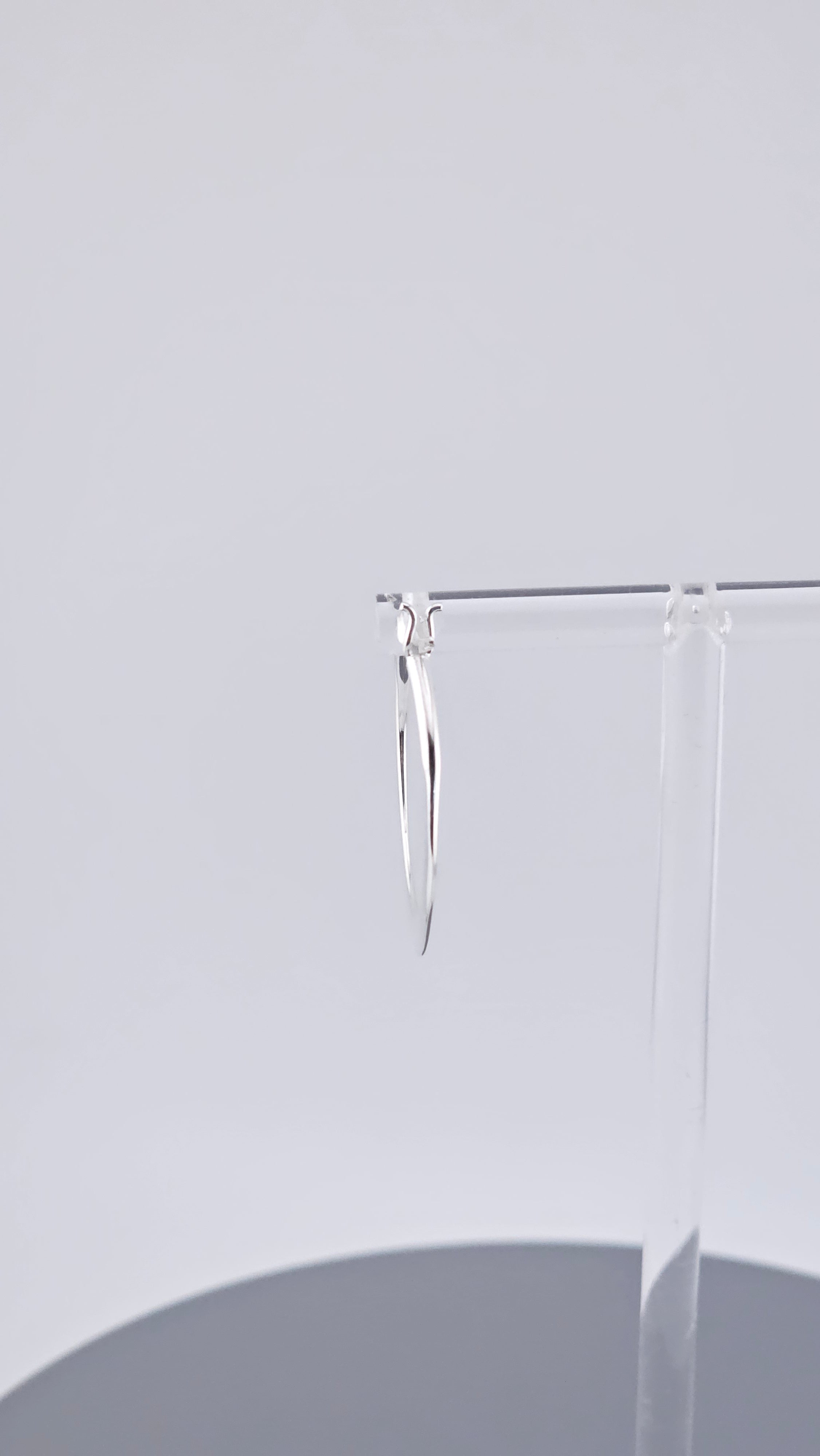 Classic 925 Sterling Silver Flat Tapered Hoop Earrings (3.6g)