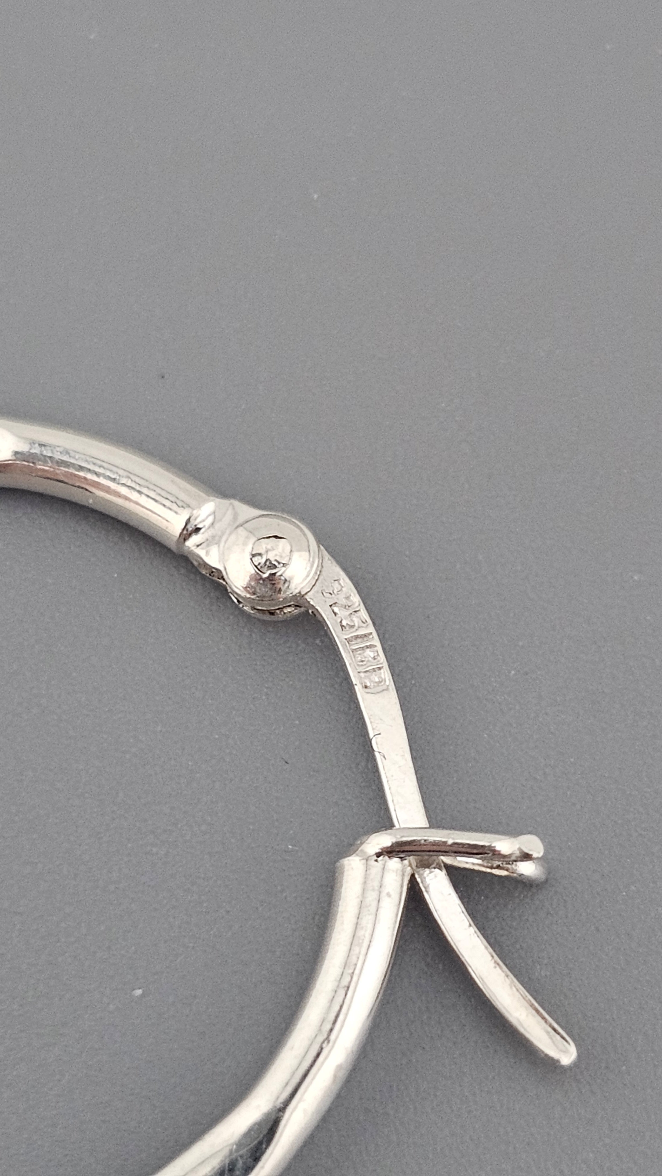 Classic 925 Sterling Silver Flat Tapered Hoop Earrings (3.6g)