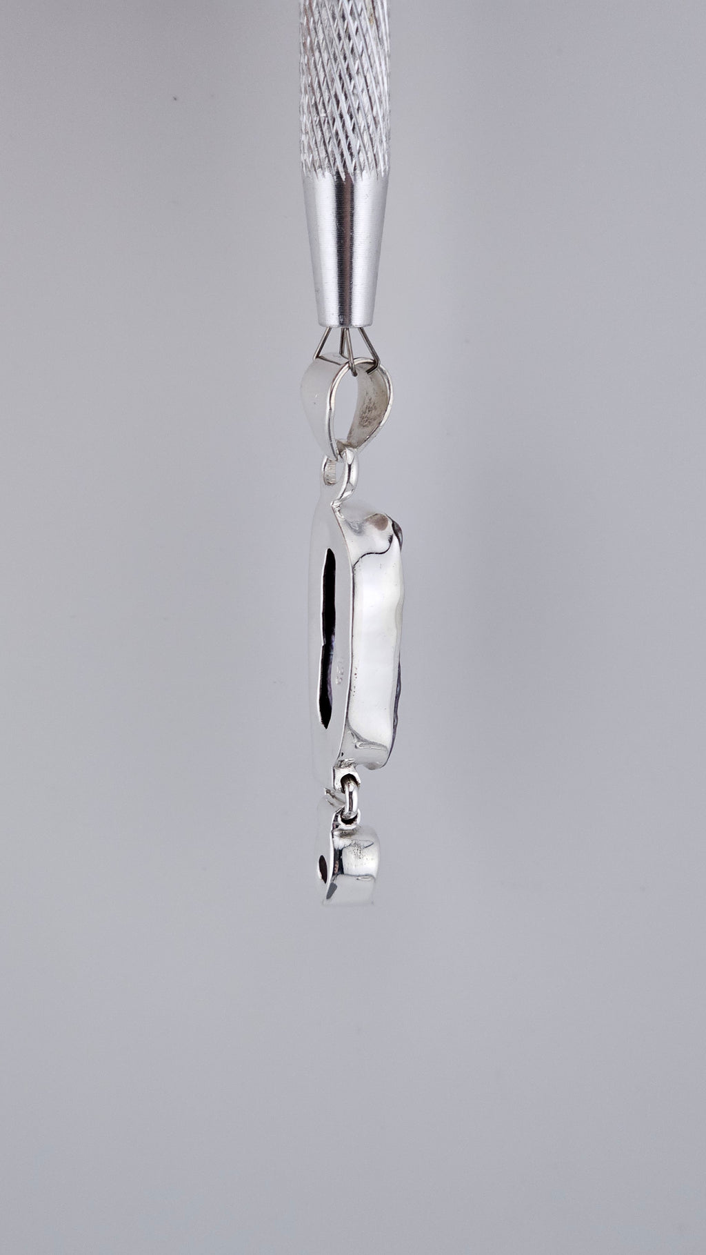 Vintage 925 Sterling Silver Biwa Pearl & Amethyst Articulated Pendant (6.4g)