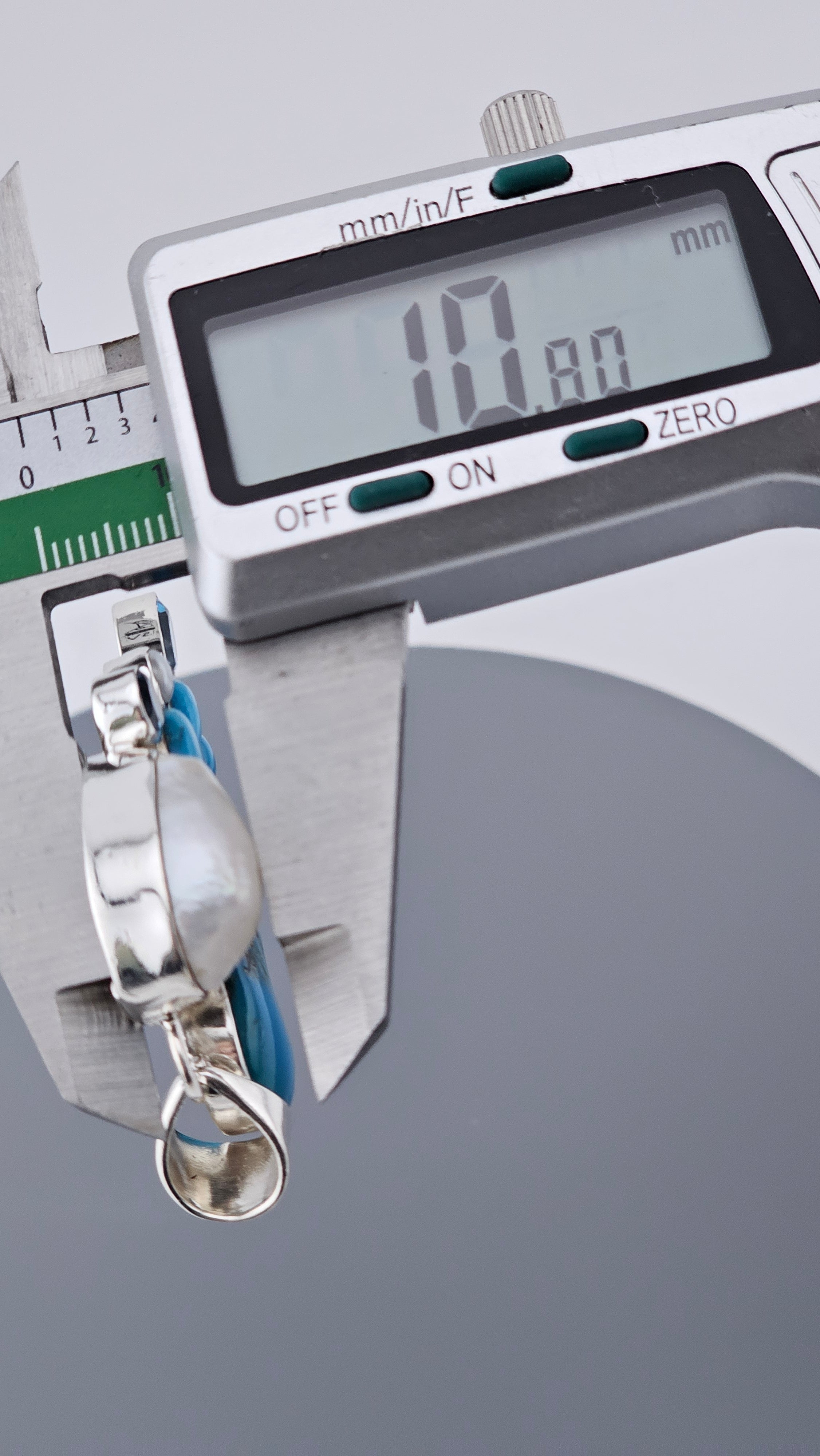 Statement 925 Sterling Silver Turquoise, Baroque Pearl & Blue Topaz Cluster Pendant (17.5g)