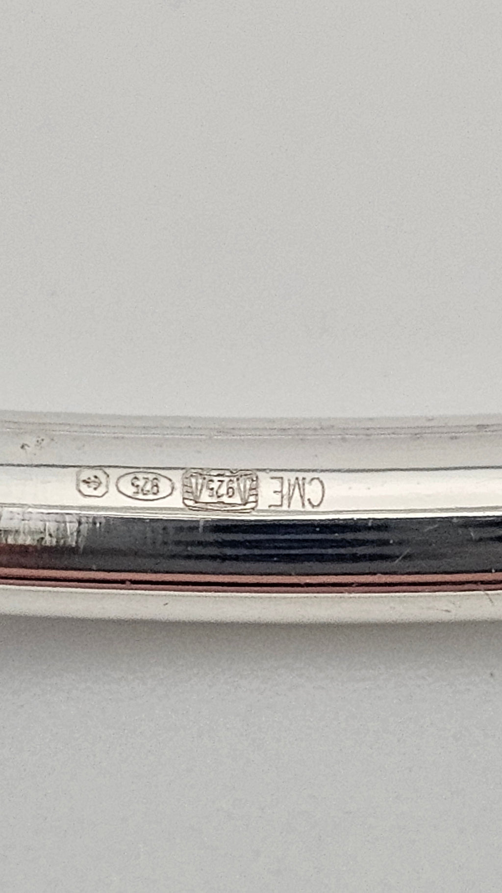 925 Sterling Silver Hinged Bangle – Cubic Zirconia Line Bracelet (9.5g), 17.5 cm