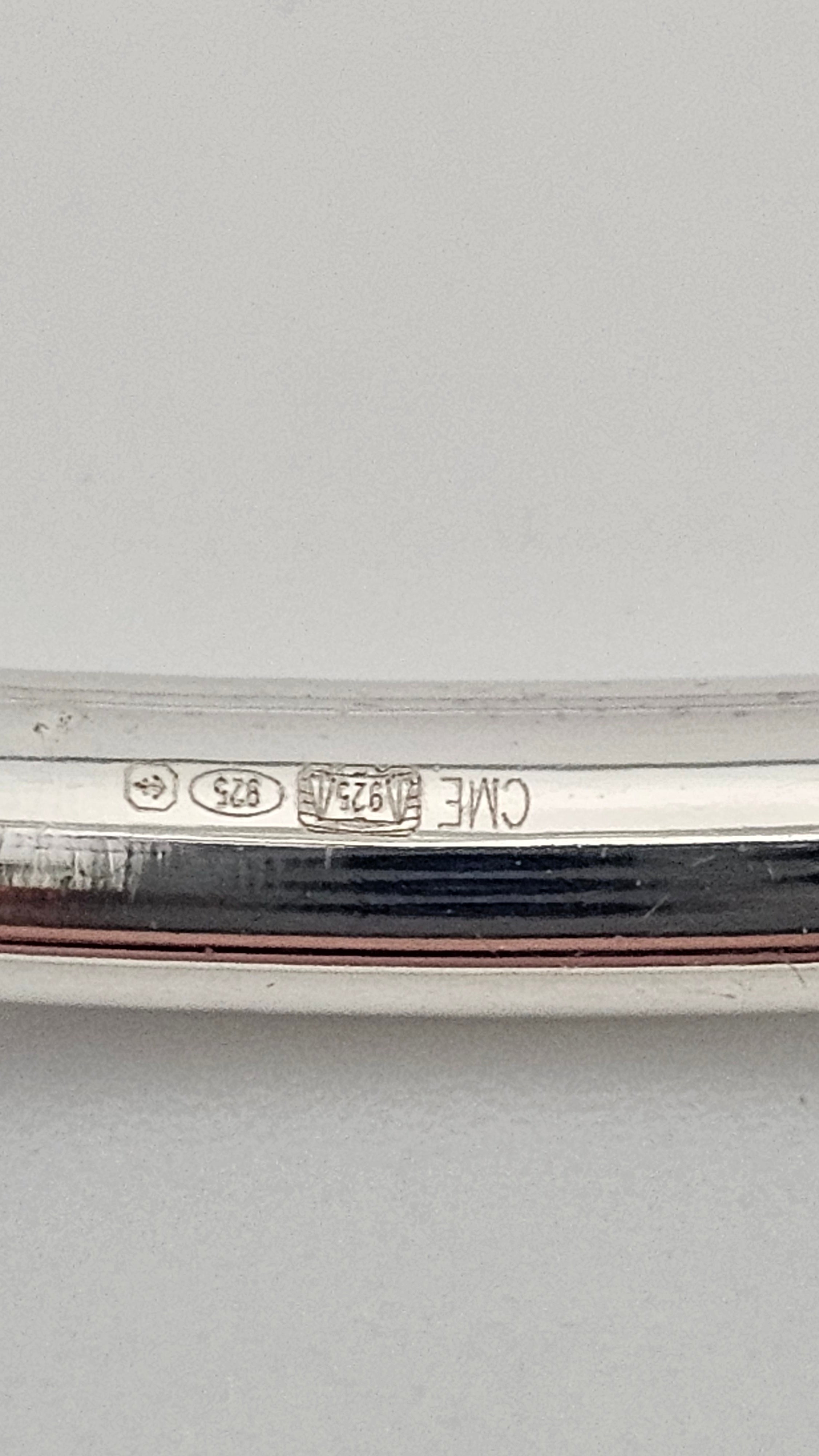 925 Sterling Silver Hinged Bangle – Cubic Zirconia Line Bracelet (9.5g), 17.5 cm