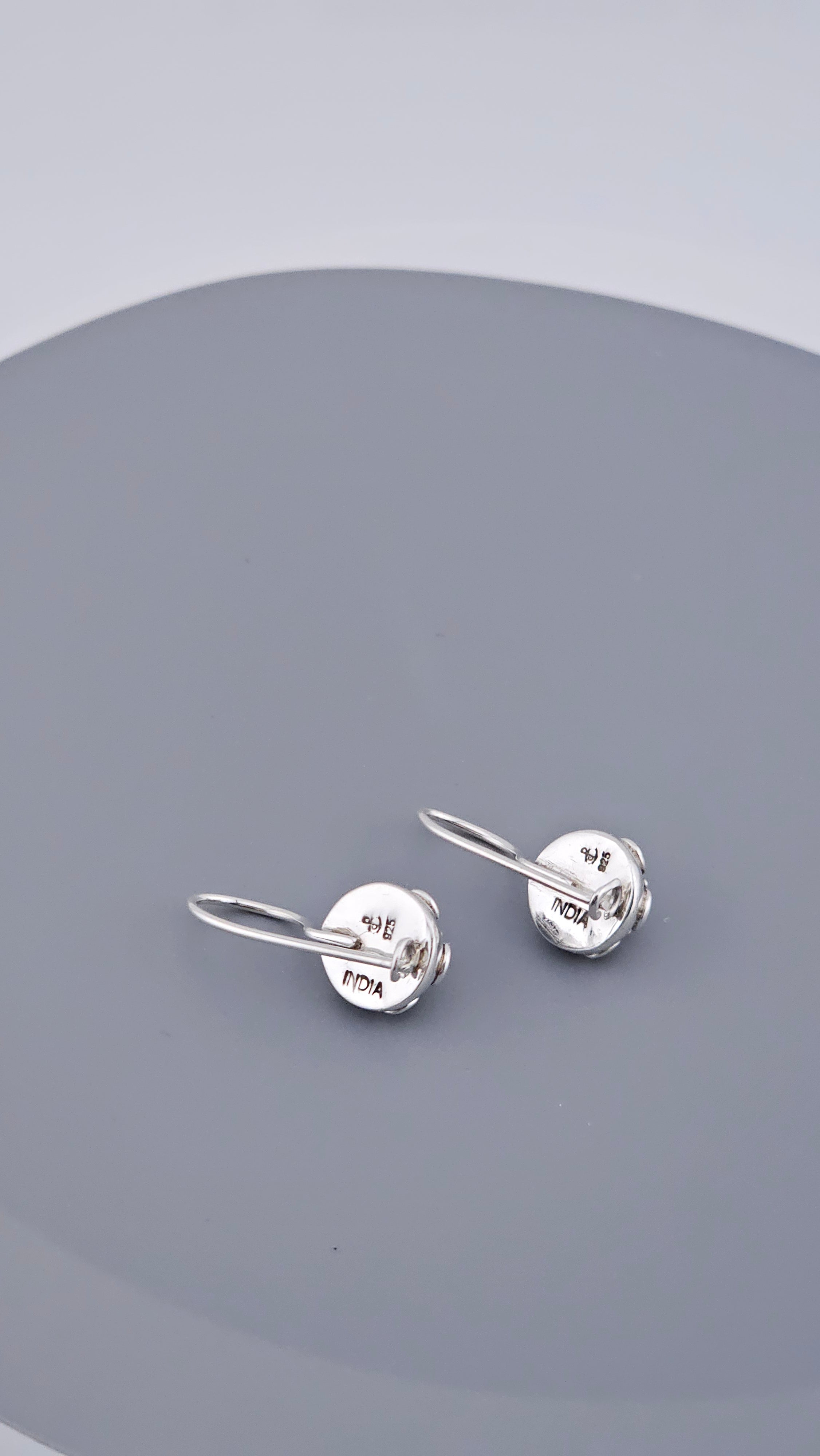 925 Sterling Silver Rainbow Moonstone Floral Drop Earrings | 21mm | 3.5g