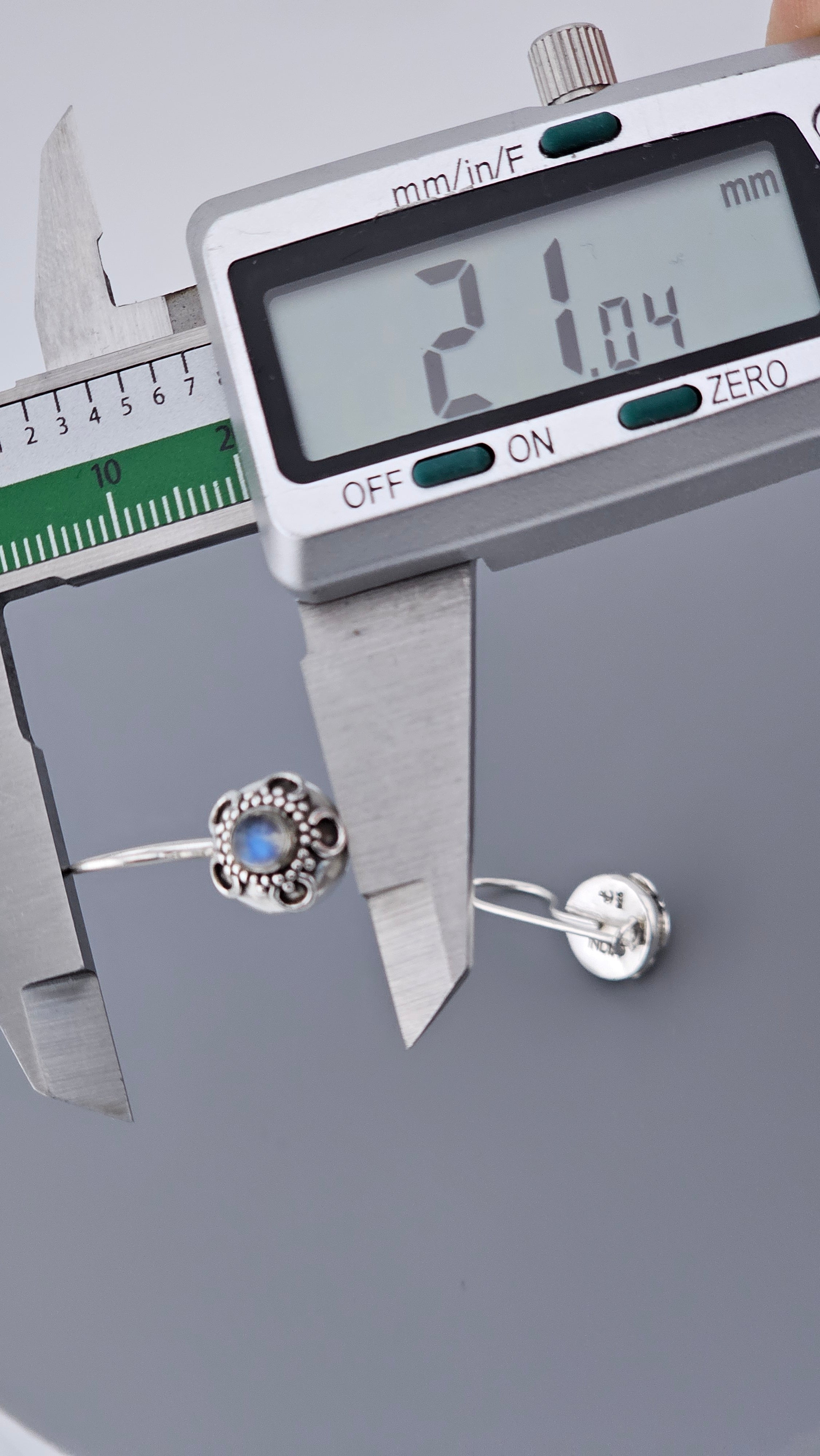 925 Sterling Silver Rainbow Moonstone Floral Drop Earrings | 21mm | 3.5g