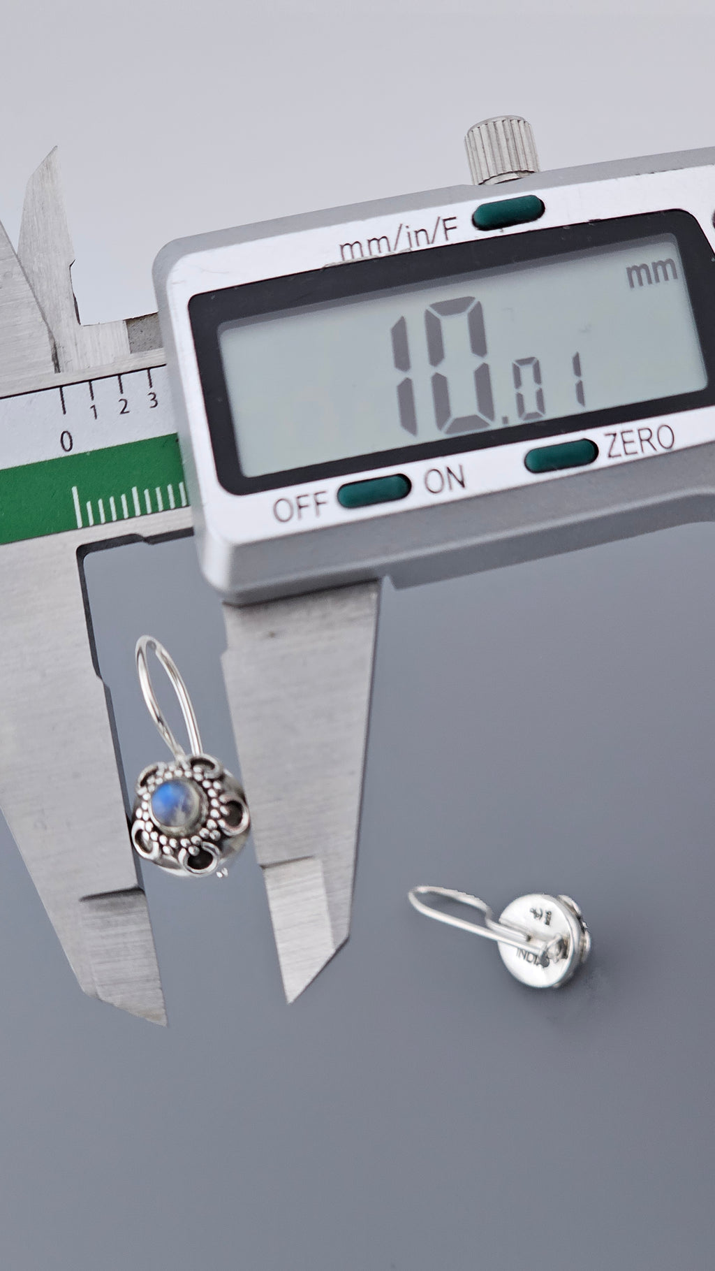 925 Sterling Silver Rainbow Moonstone Floral Drop Earrings | 21mm | 3.5g