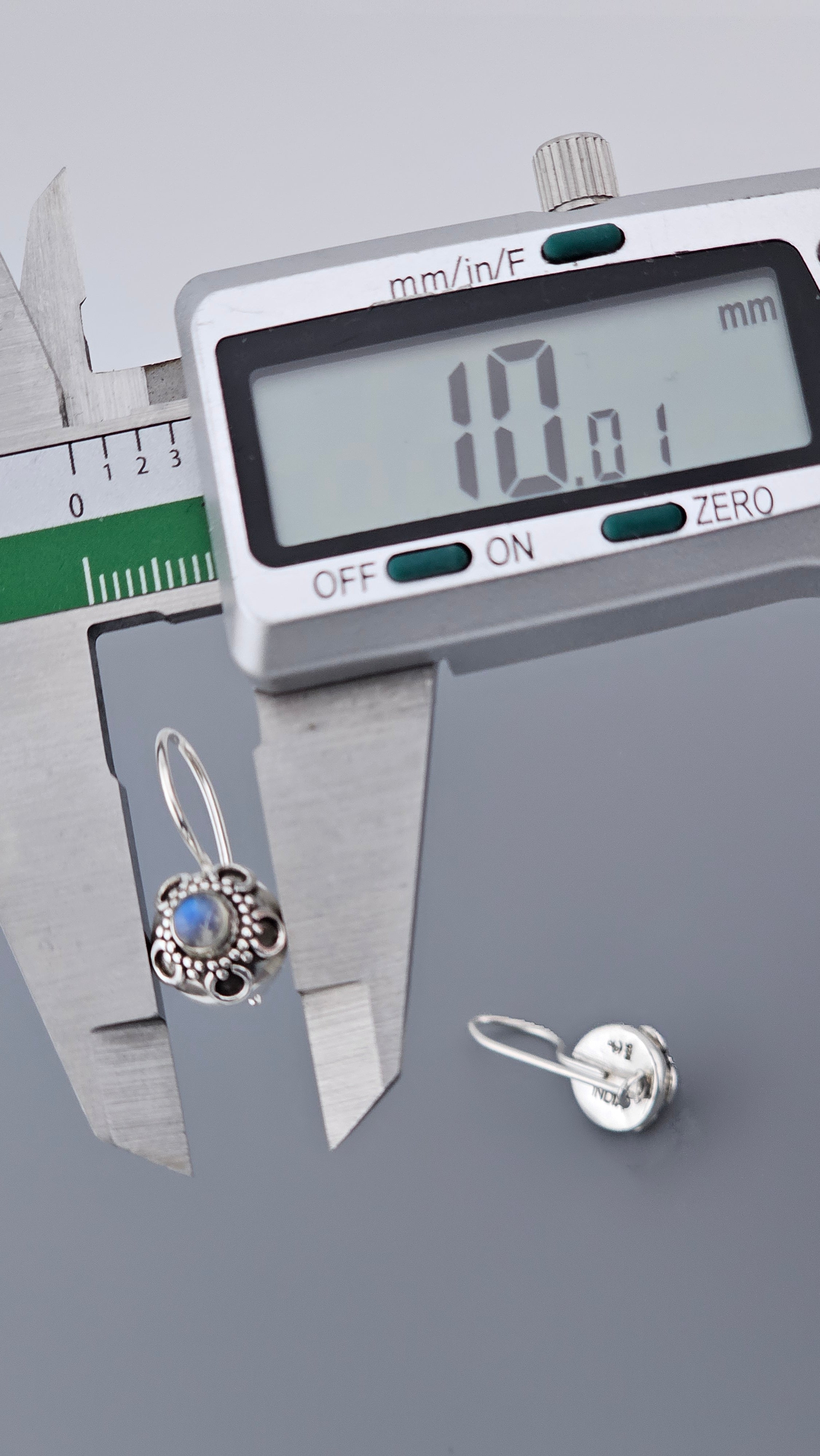 925 Sterling Silver Rainbow Moonstone Floral Drop Earrings | 21mm | 3.5g