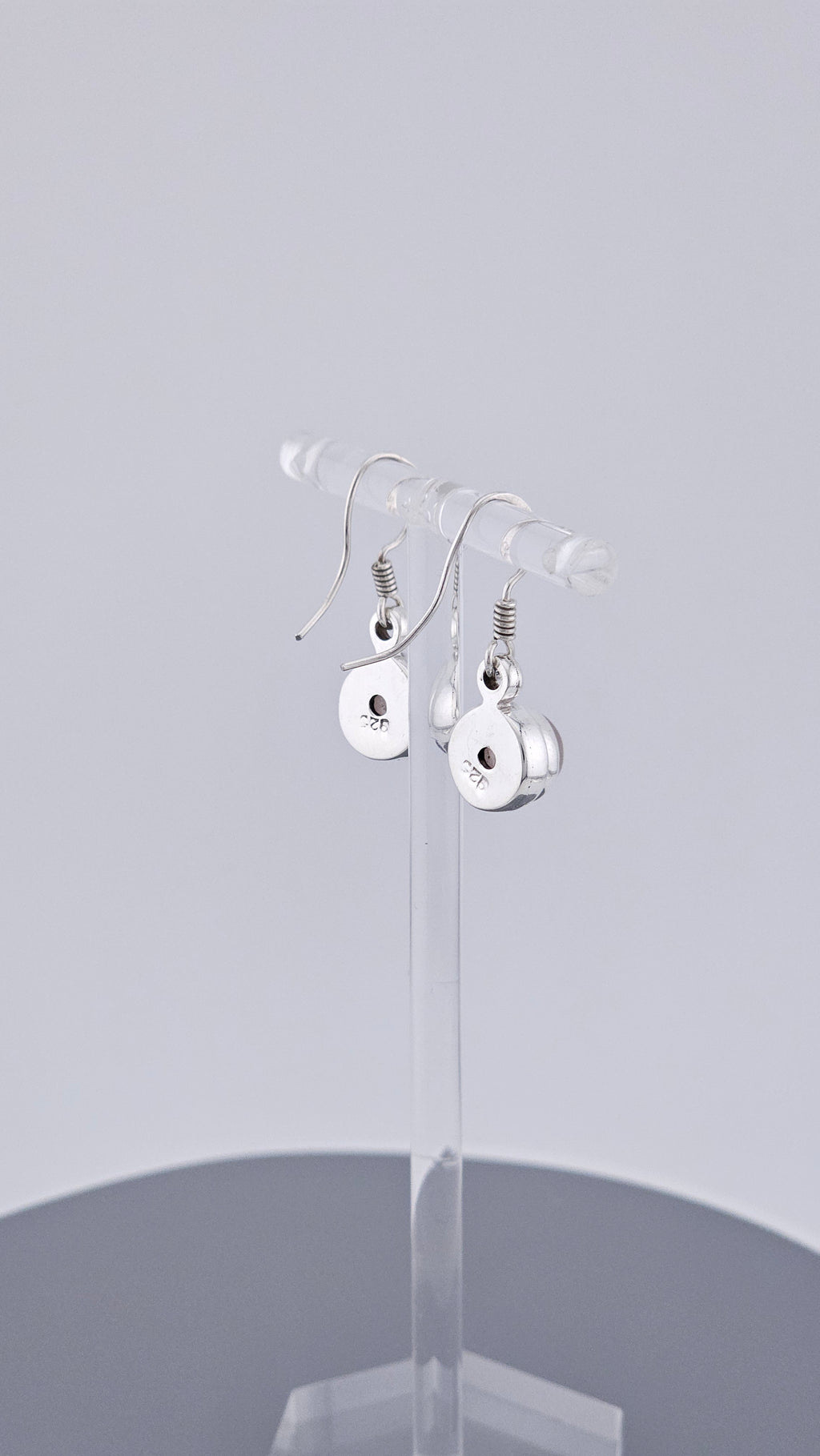 925 Sterling Silver Rose Quartz Drop Earrings – Minimalist Bezel Set Dangle (5.5g)