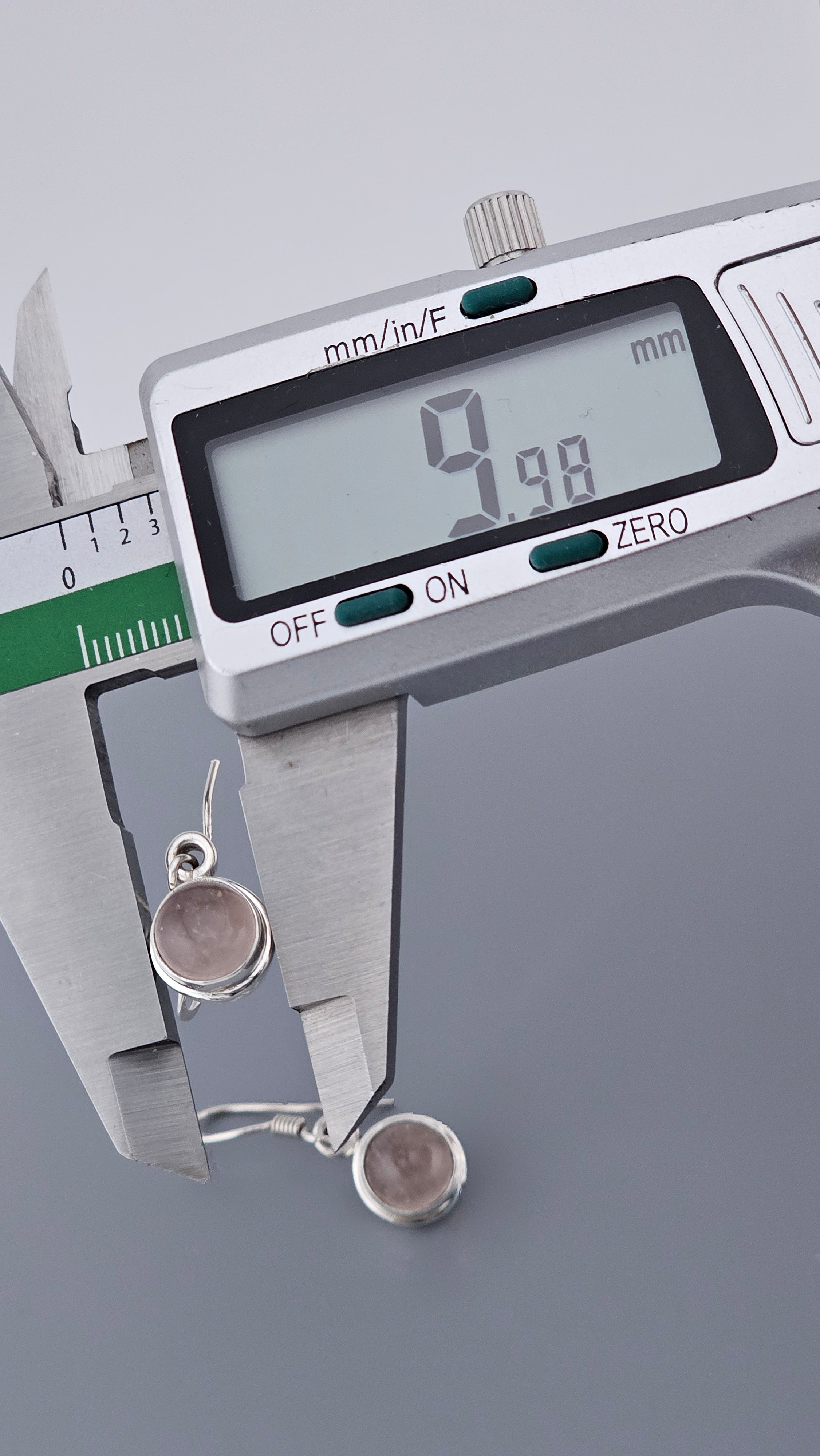 925 Sterling Silver Rose Quartz Drop Earrings – Minimalist Bezel Set Dangle (5.5g)