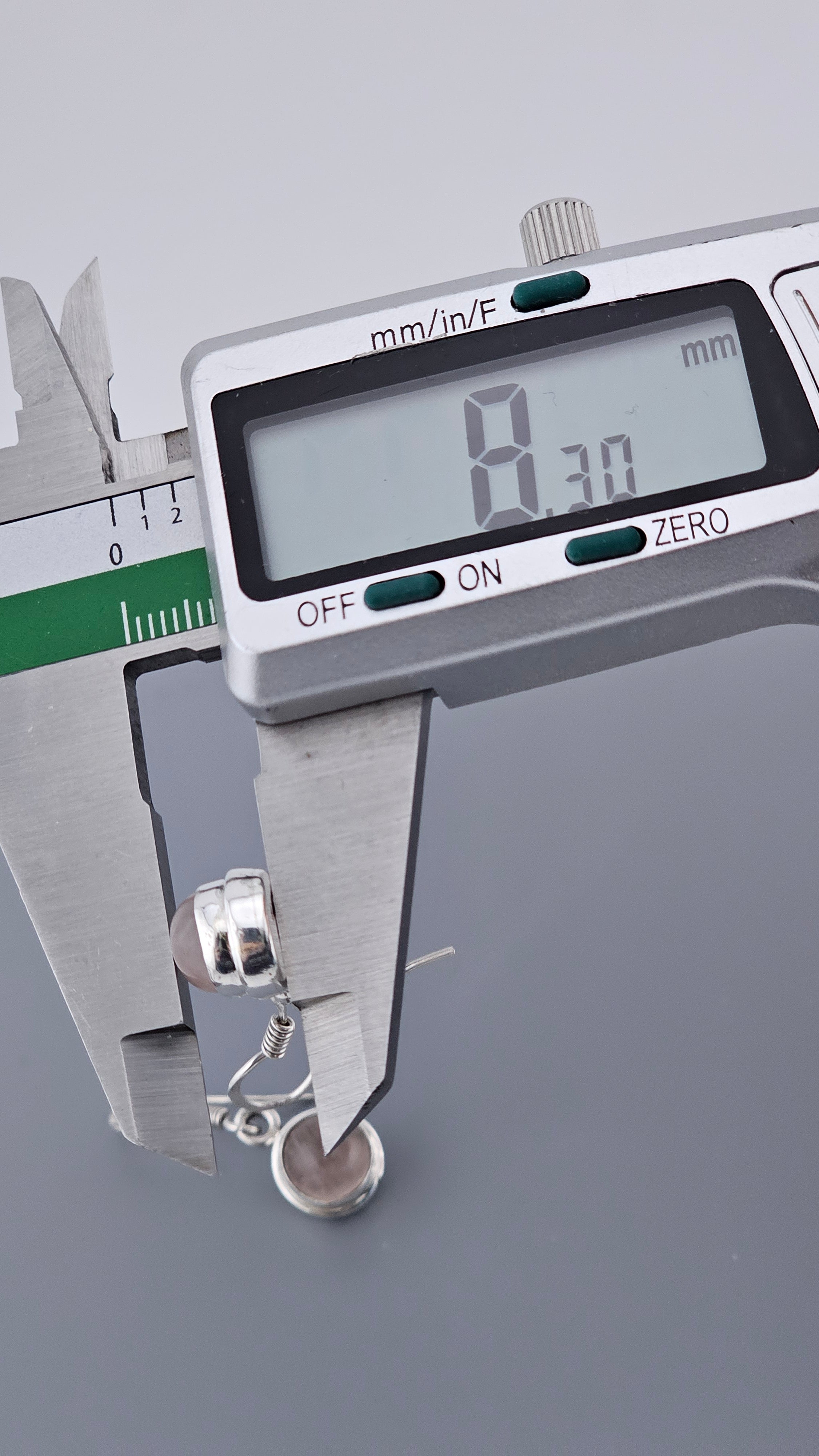 925 Sterling Silver Rose Quartz Drop Earrings – Minimalist Bezel Set Dangle (5.5g)