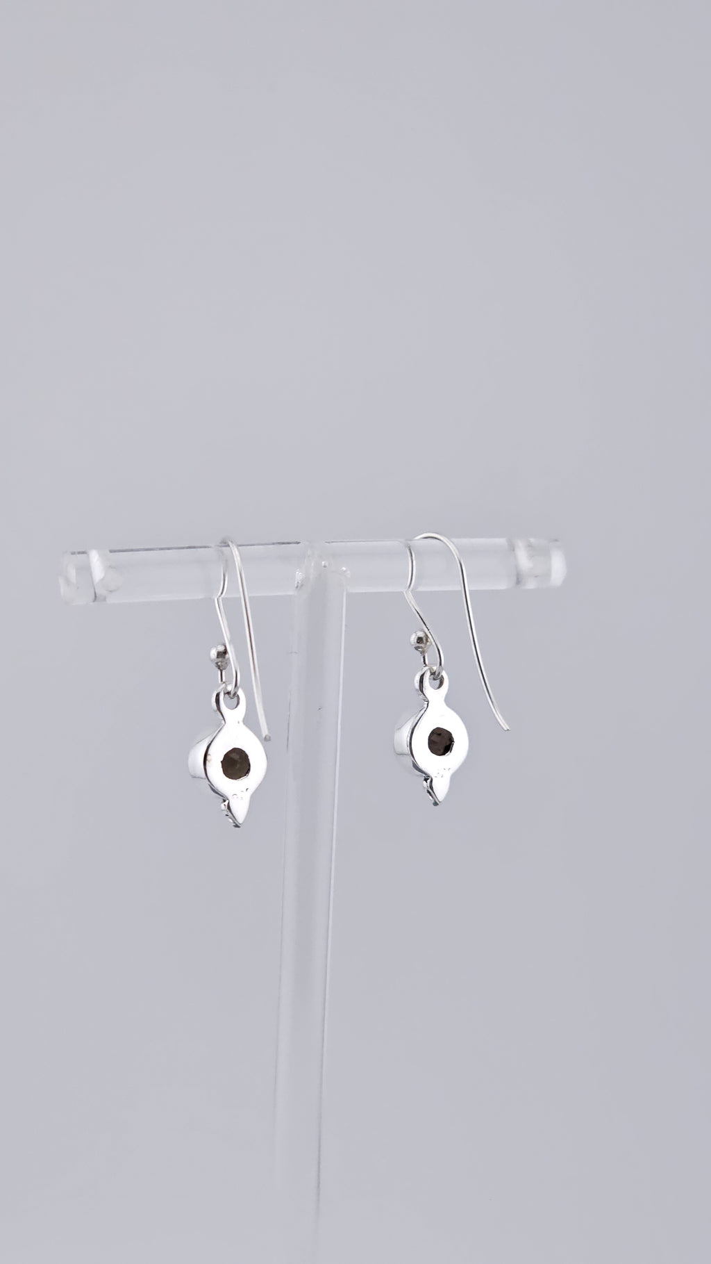925 Sterling Silver & Round Smoky Quartz Drop Earrings with Bead Detail – 2.16g
