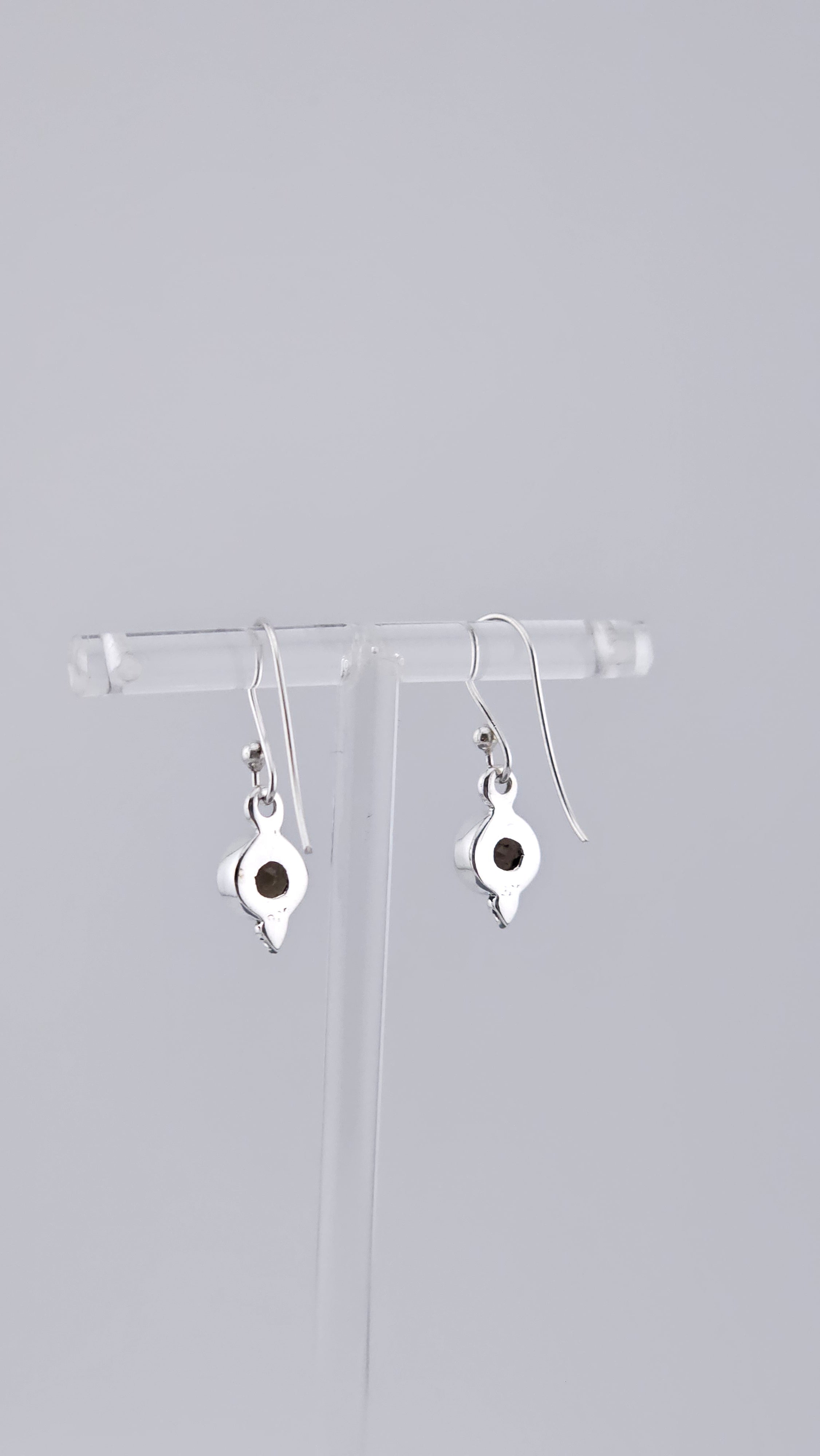 925 Sterling Silver & Round Smoky Quartz Drop Earrings with Bead Detail – 2.16g