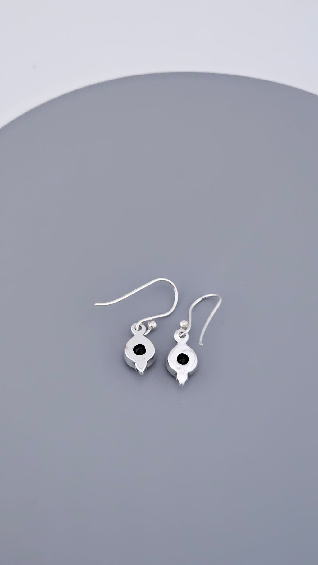 925 Sterling Silver & Round Smoky Quartz Drop Earrings with Bead Detail – 2.16g