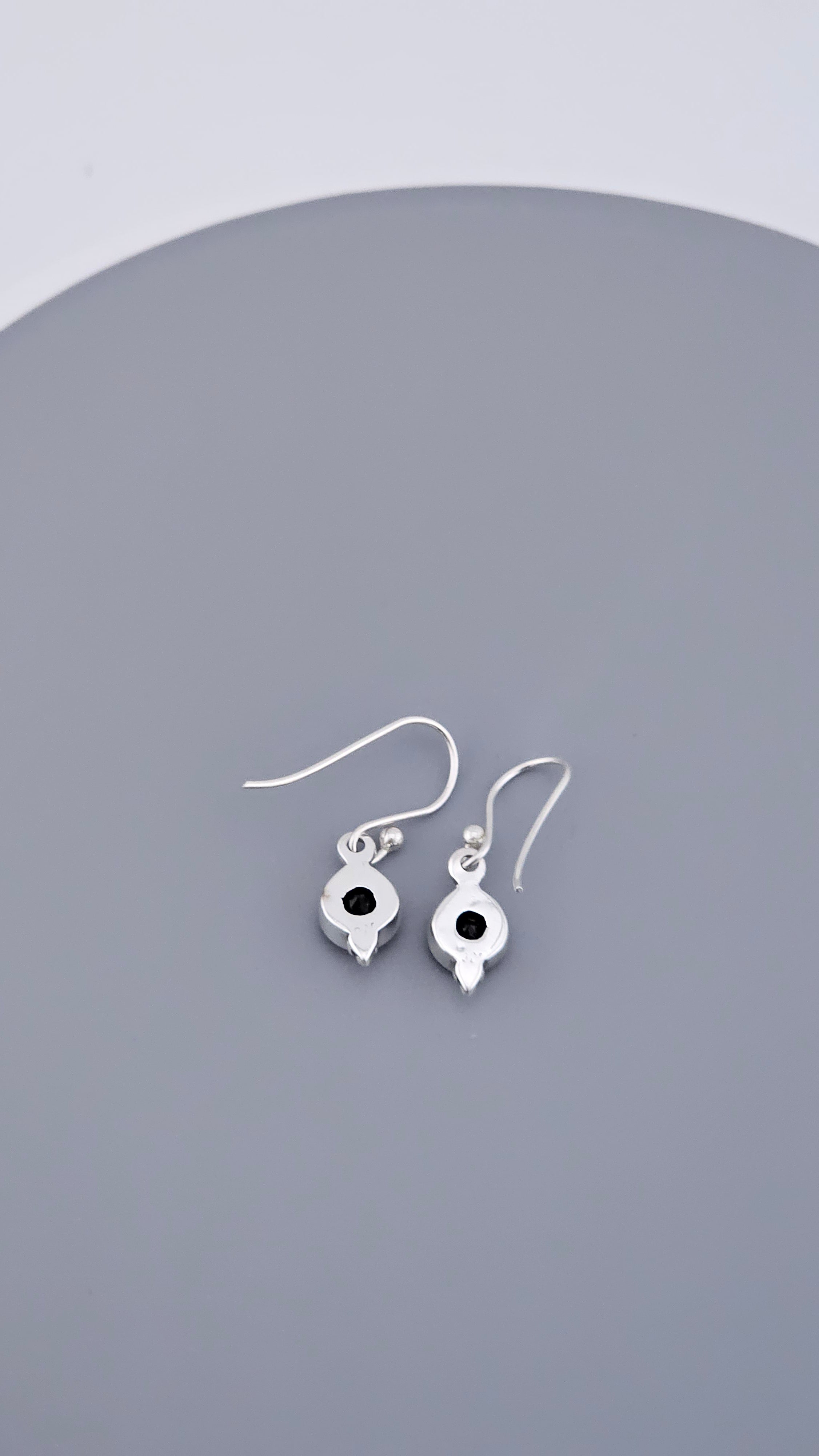 925 Sterling Silver & Round Smoky Quartz Drop Earrings with Bead Detail – 2.16g