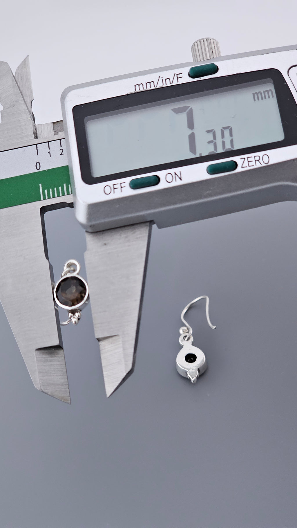 925 Sterling Silver & Round Smoky Quartz Drop Earrings with Bead Detail – 2.16g