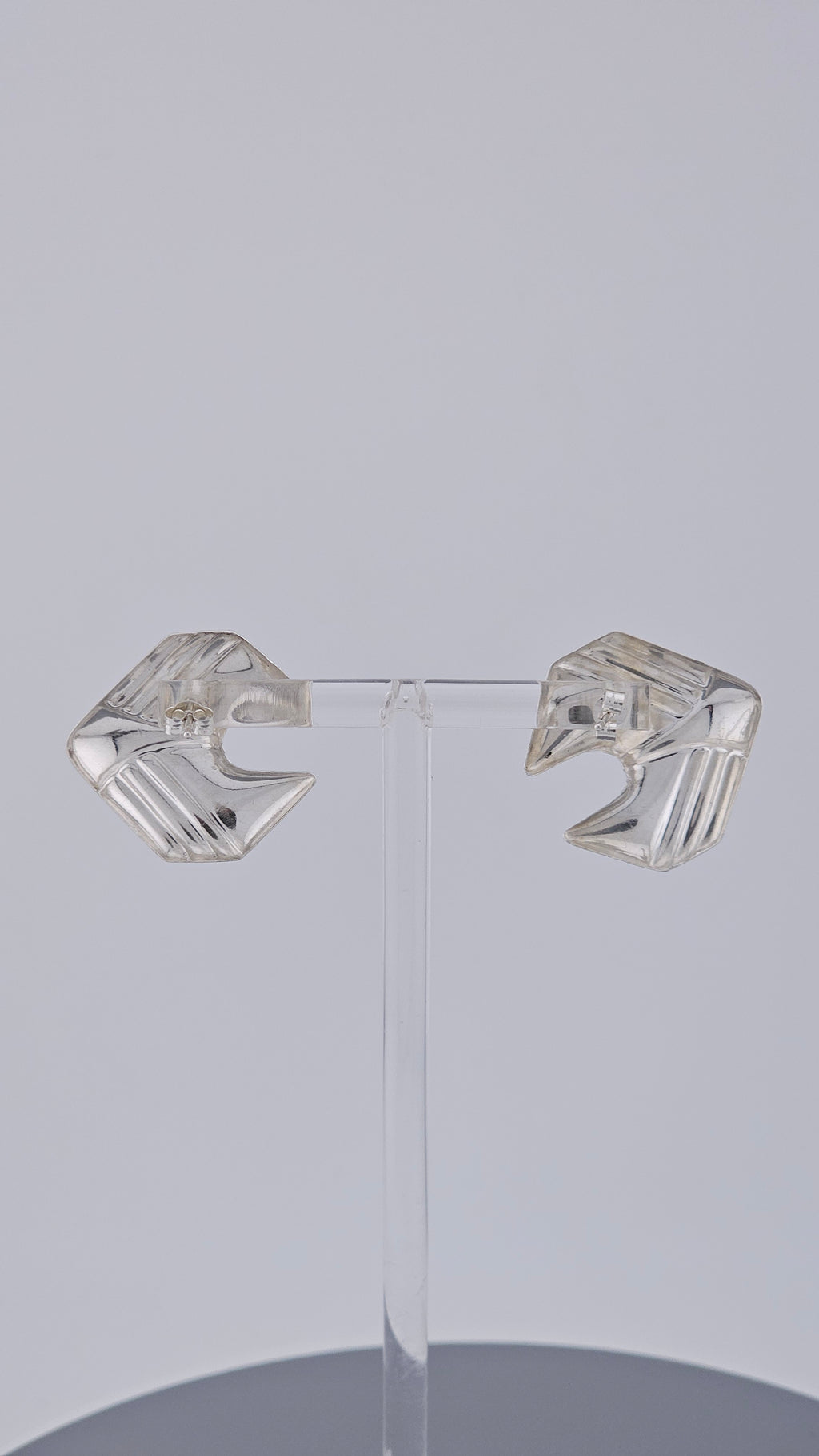 Vintage 925 Sterling Silver Abstract Geometric Wing Stud Earrings (3g)