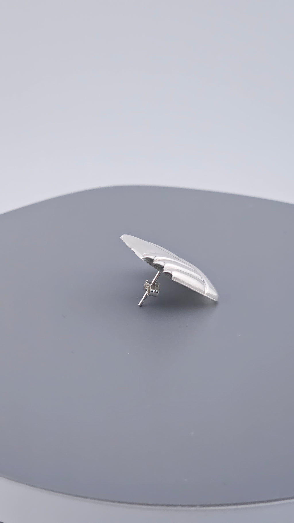 Vintage 925 Sterling Silver Abstract Geometric Wing Stud Earrings (3g)