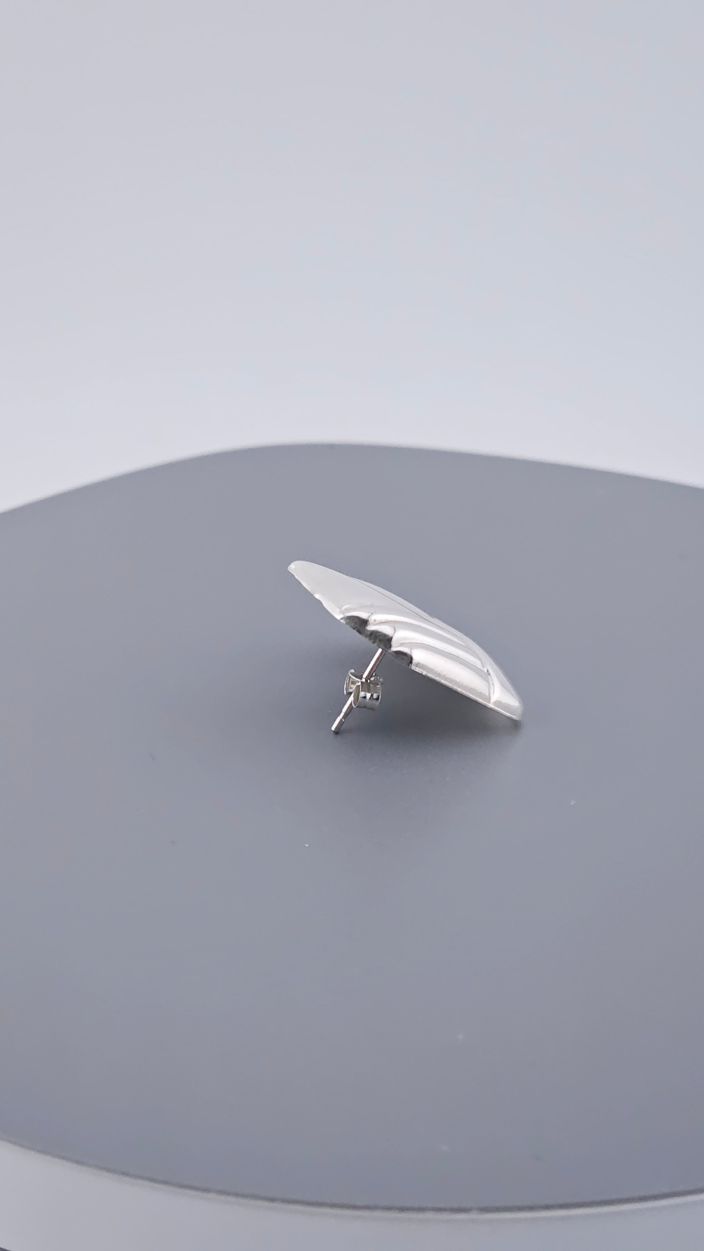 Vintage 925 Sterling Silver Abstract Geometric Wing Stud Earrings (3g)