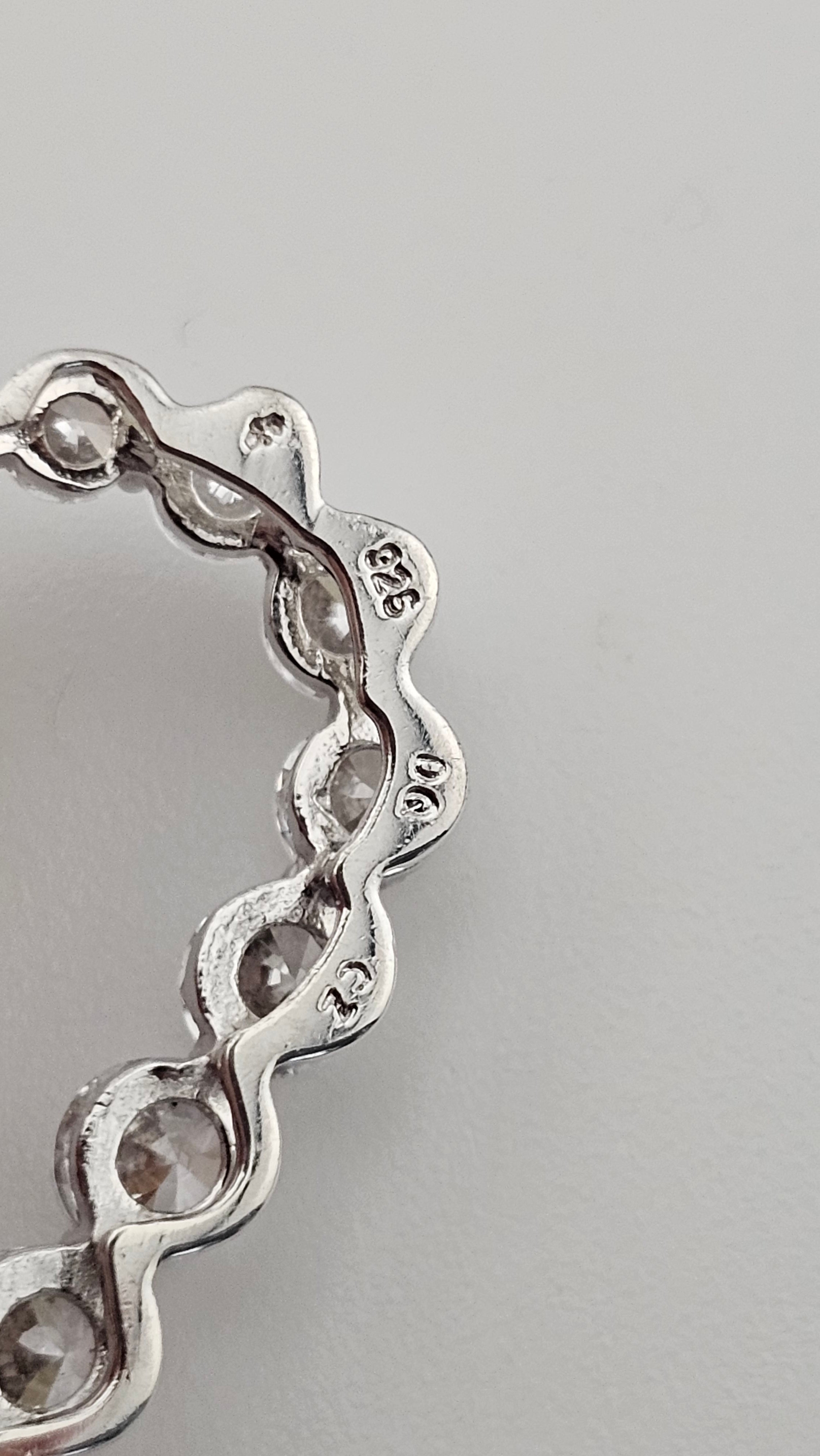 925 Sterling Silver Diamonique CZ Open Heart Pendant – Graduated Design 26mm (2.69g)