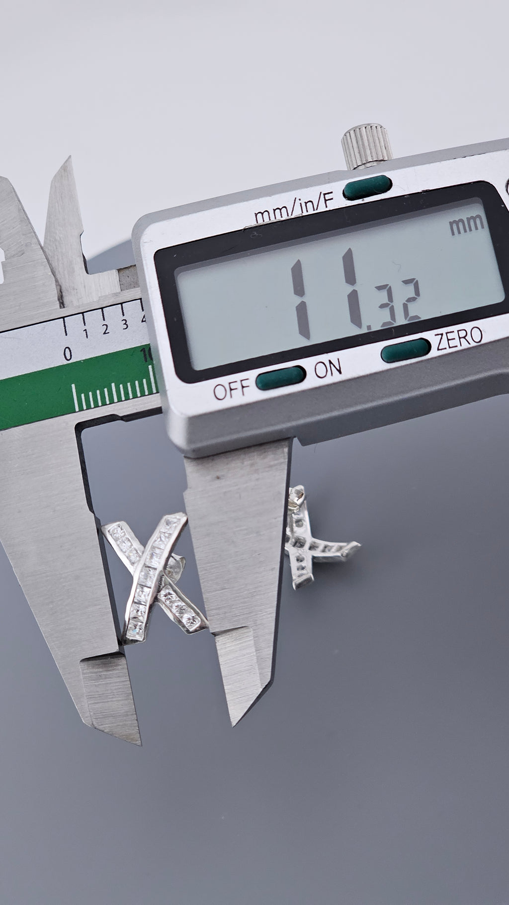 925 Sterling Silver & Cubic Zirconia Channel Set 'X' Kiss Stud Earrings – 15mm, 2.3g