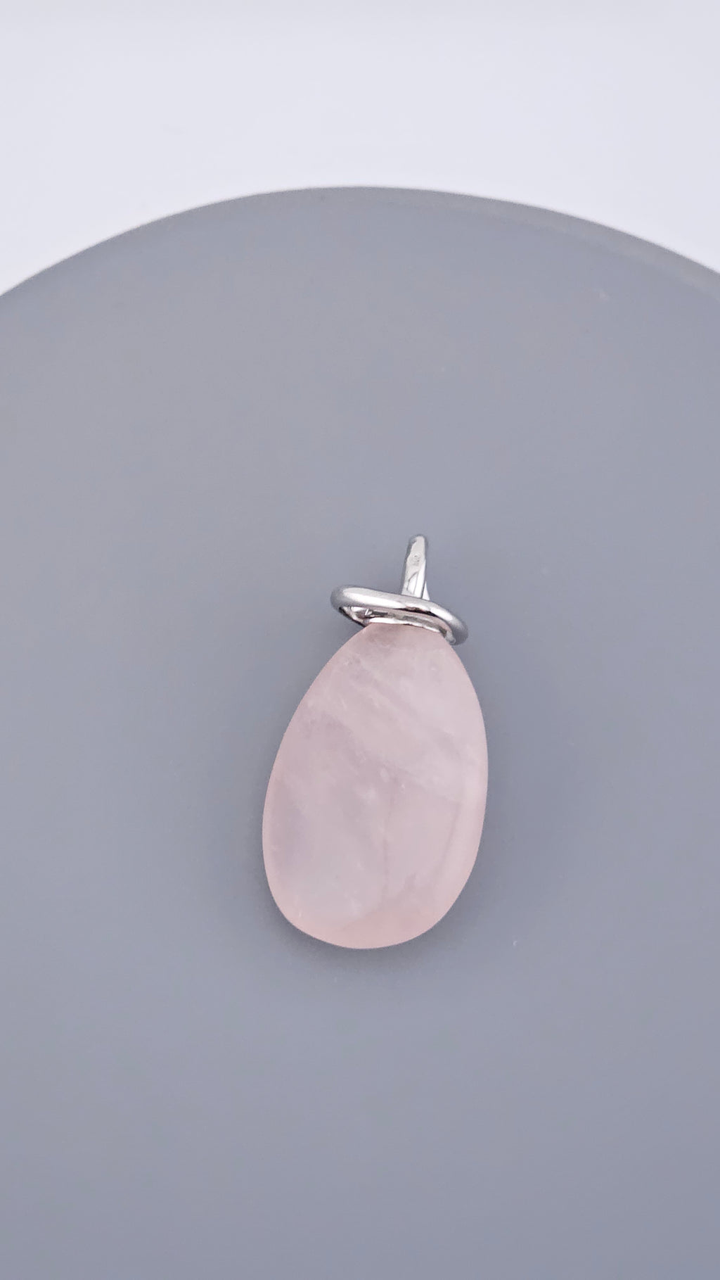 Modern 925 Sterling Silver Large Rose Quartz Teardrop Pendant (15g)