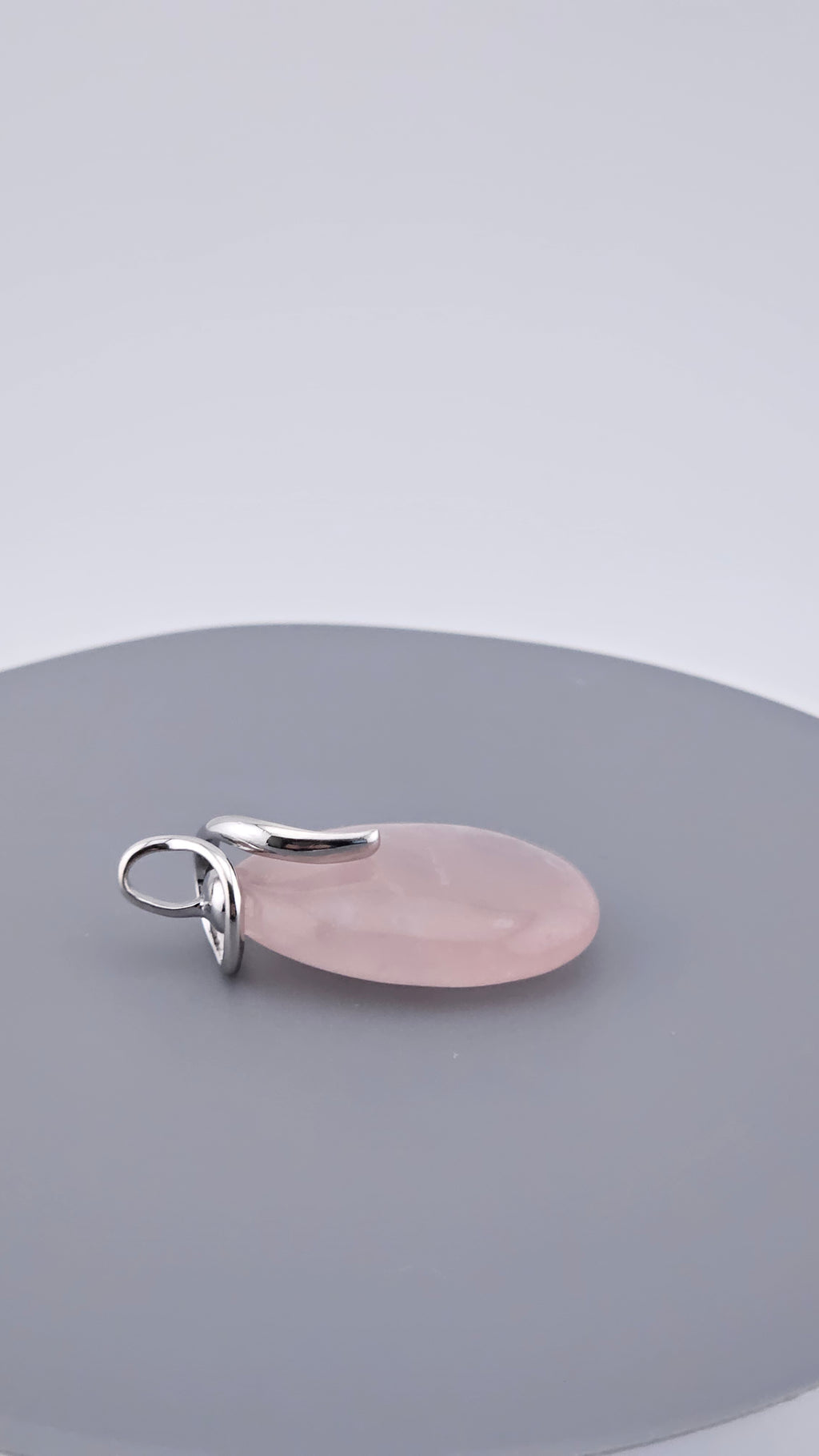 Modern 925 Sterling Silver Large Rose Quartz Teardrop Pendant (15g)