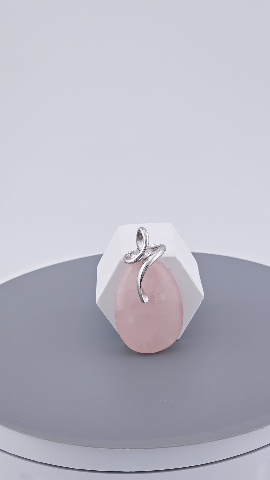 Modern 925 Sterling Silver Large Rose Quartz Teardrop Pendant (15g)