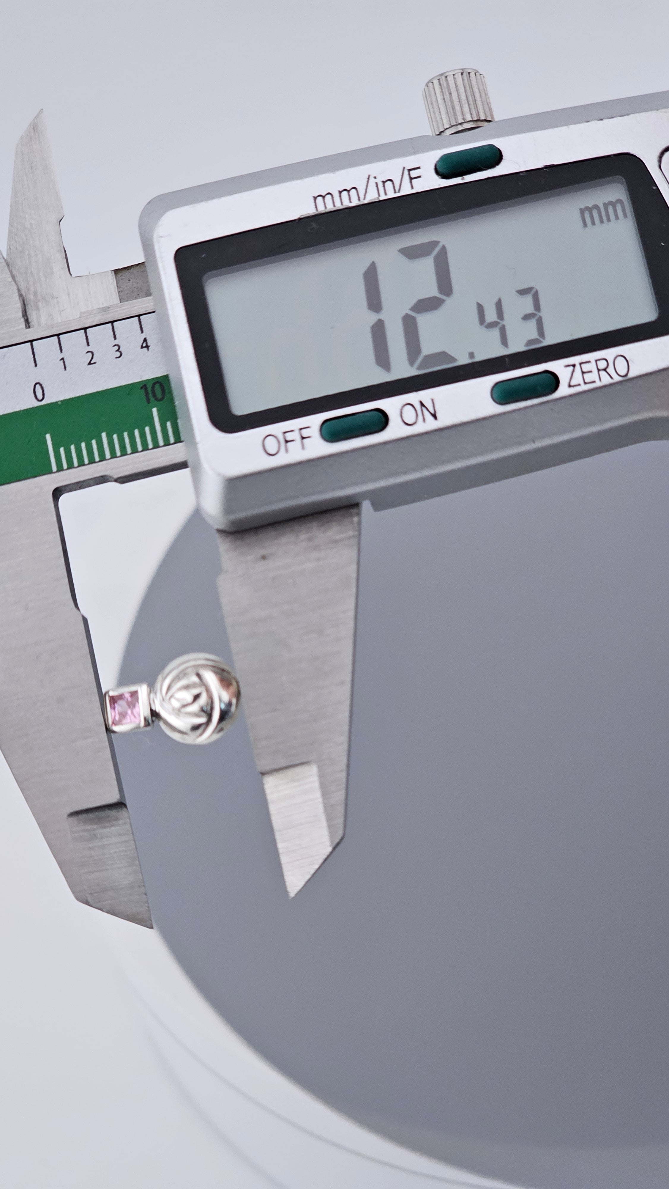 925 Sterling Silver & Square Cut Pink Topaz Stylized Rose Stud Earrings – 1.9g