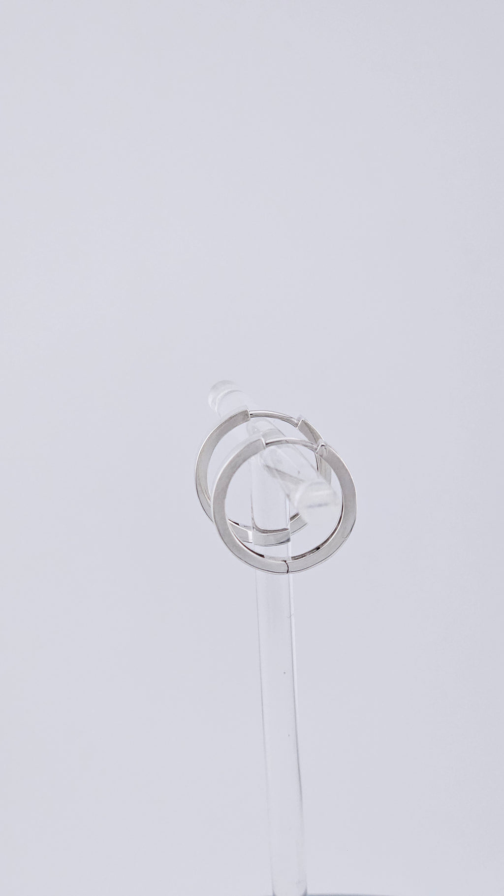 Pre-Loved 925 Sterling Silver & Cubic Zirconia Hoop Earrings - 17mm (2.64g)