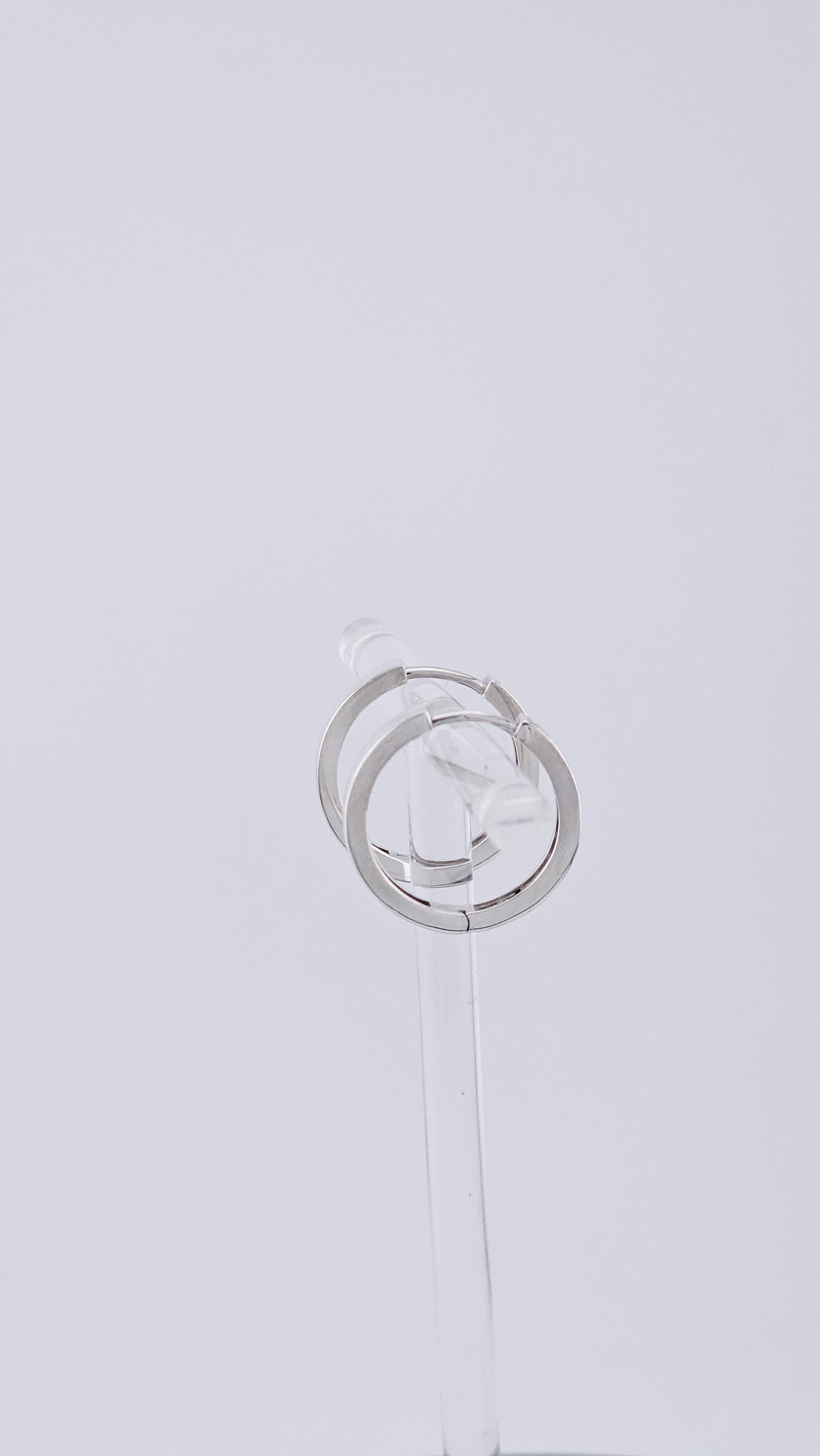 Pre-Loved 925 Sterling Silver & Cubic Zirconia Hoop Earrings - 17mm (2.64g)