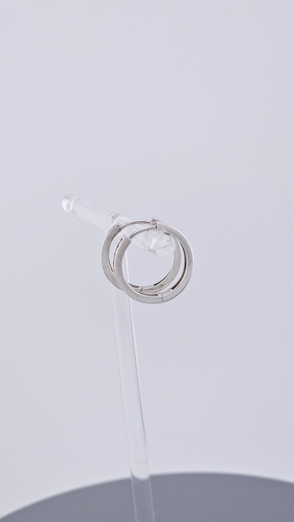 Pre-Loved 925 Sterling Silver & Cubic Zirconia Hoop Earrings - 17mm (2.64g)