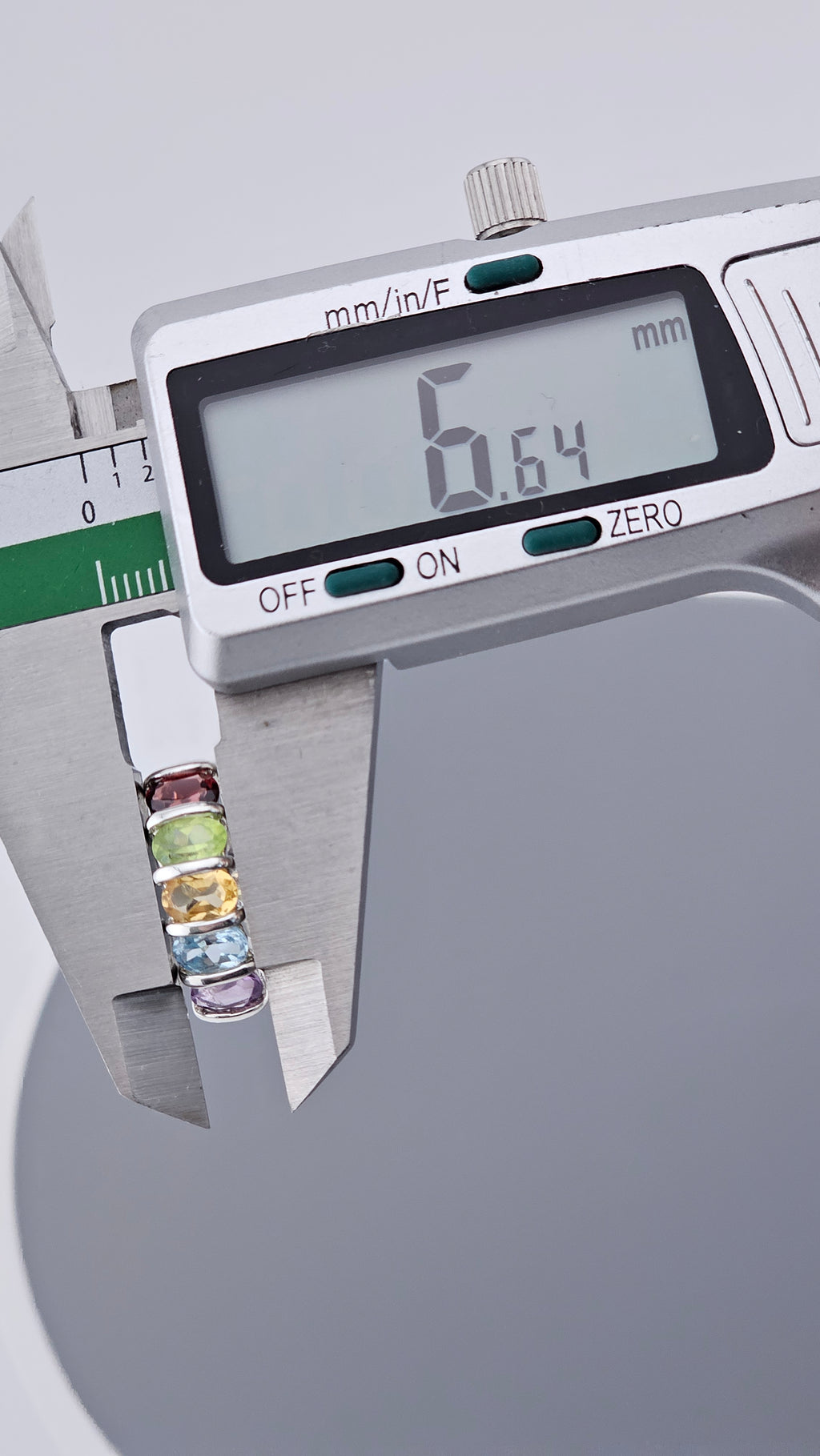 925 Sterling Silver Multi-Gemstone Rainbow Band Ring – Size P (US 7.5), 3.7g