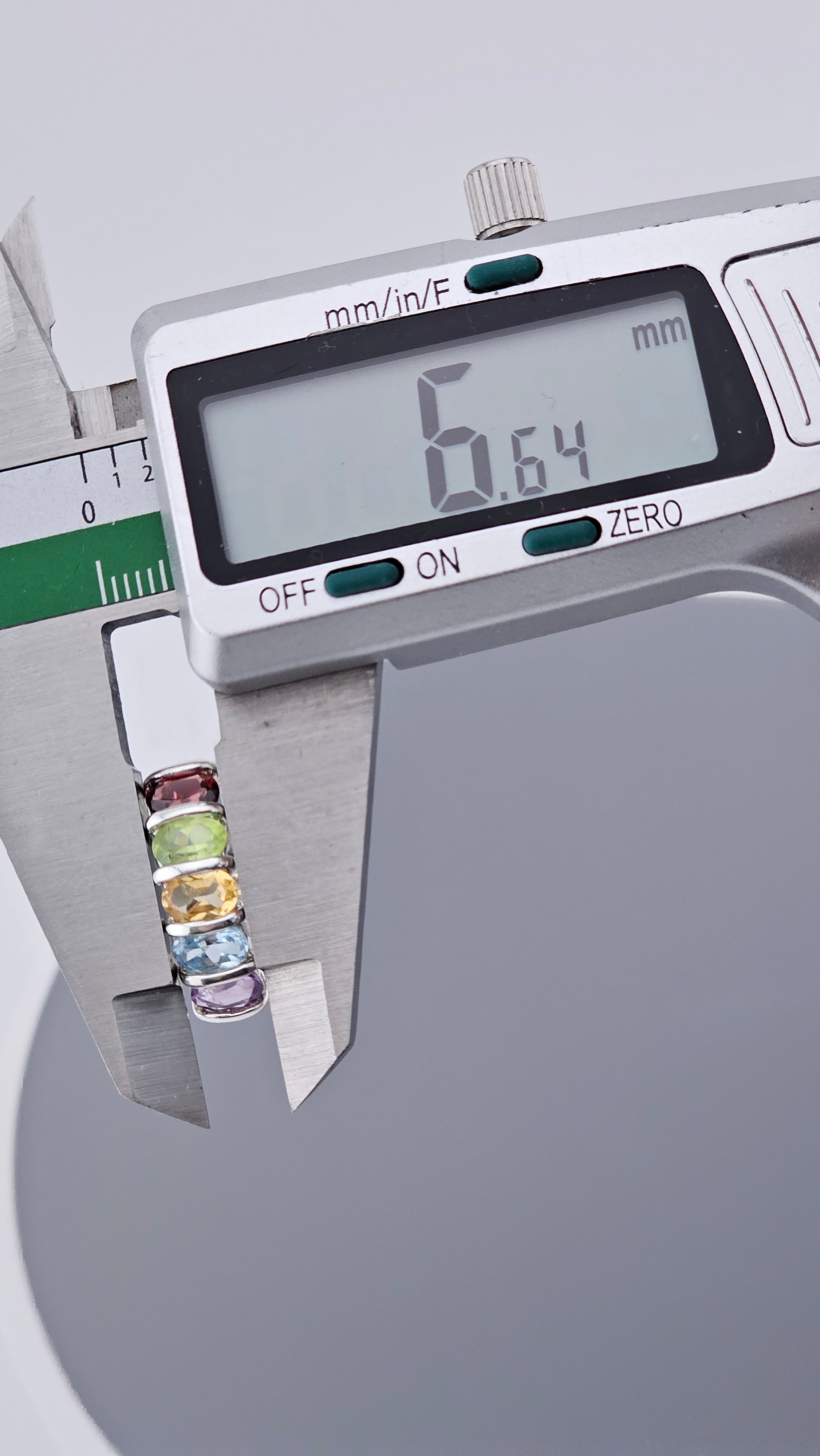 925 Sterling Silver Multi-Gemstone Rainbow Band Ring – Size P (US 7.5), 3.7g