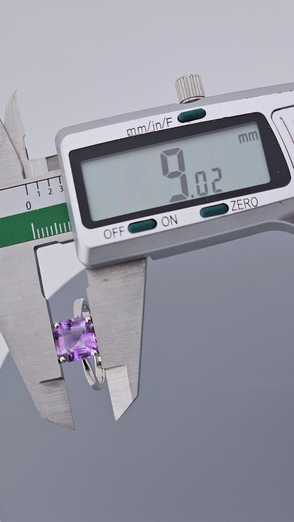 925 Sterling Silver & Square Cut Amethyst Solitaire Ring – Size P 1/2 (US 7.75)