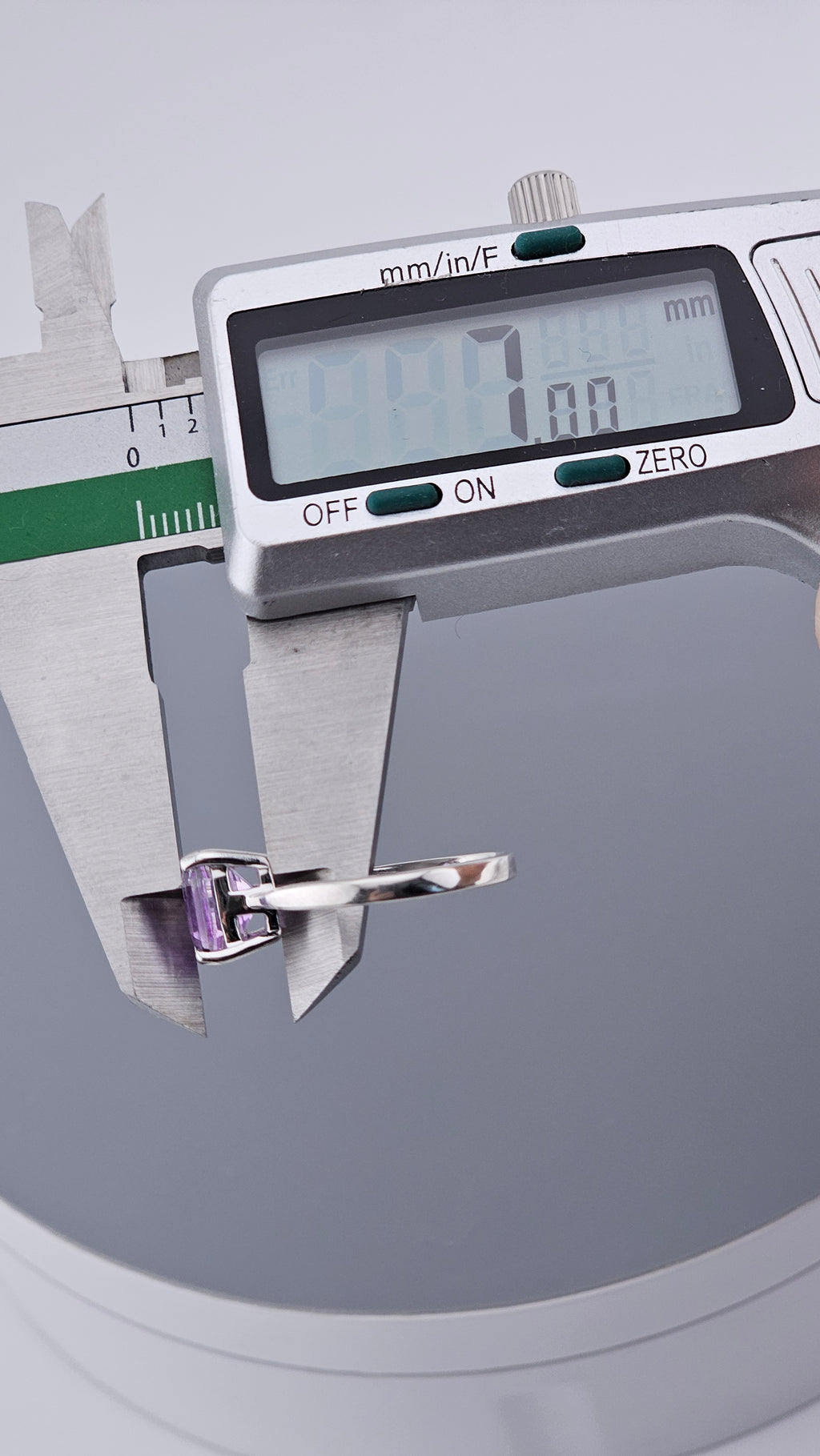 925 Sterling Silver & Square Cut Amethyst Solitaire Ring – Size P 1/2 (US 7.75)