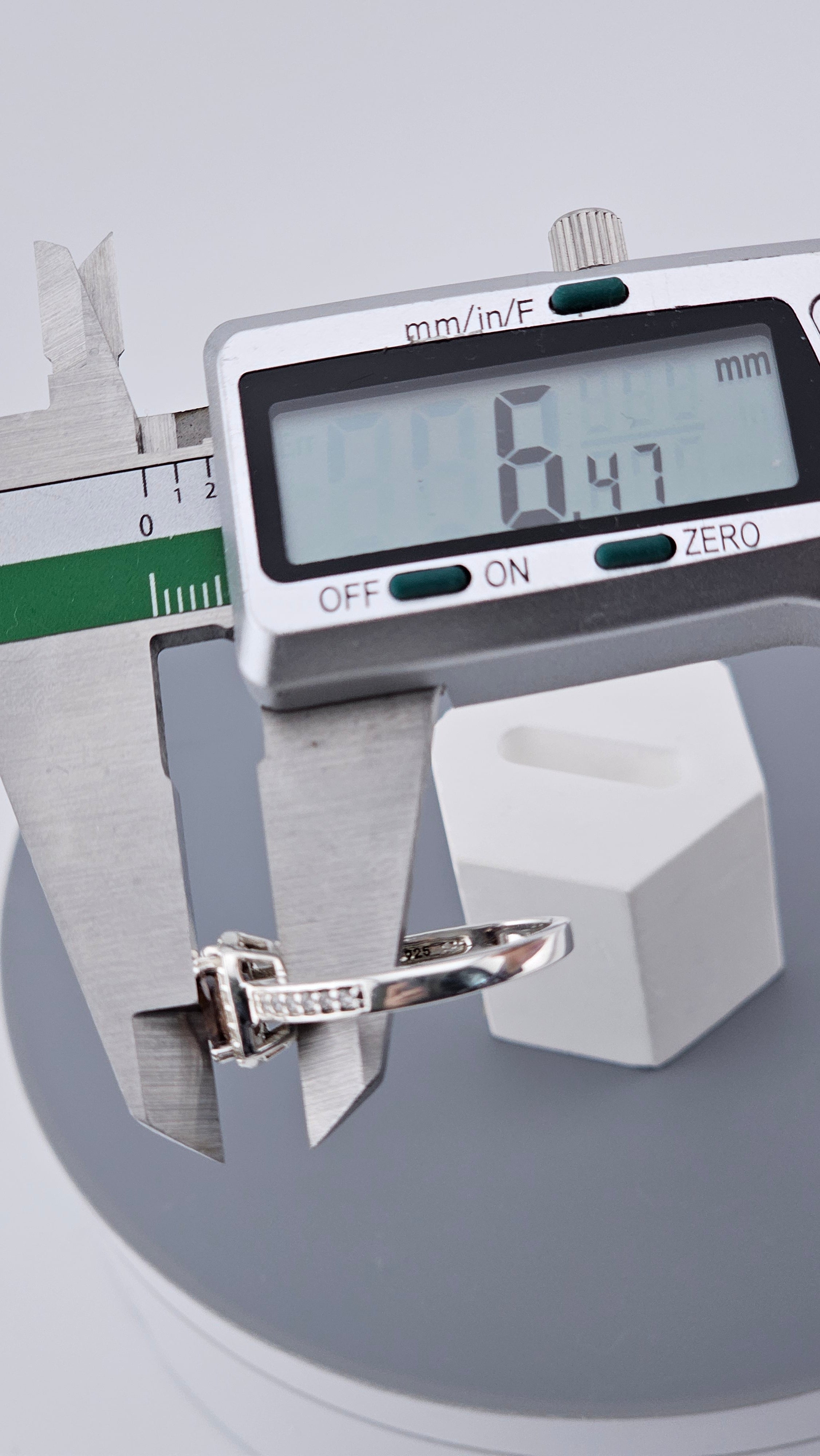 925 Sterling Silver Chocolate Brown DQCZ Halo Ring – Size U (US 10), 4.4g