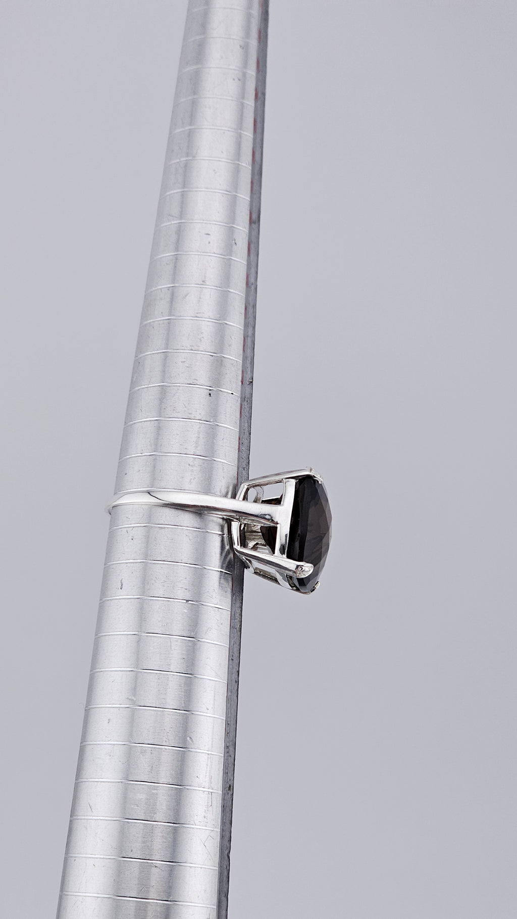 Pre-Loved 925 Sterling Silver Square Cushion Cut Smokey Quartz Ring - Size UK P ½ / US 8 (4.62g)