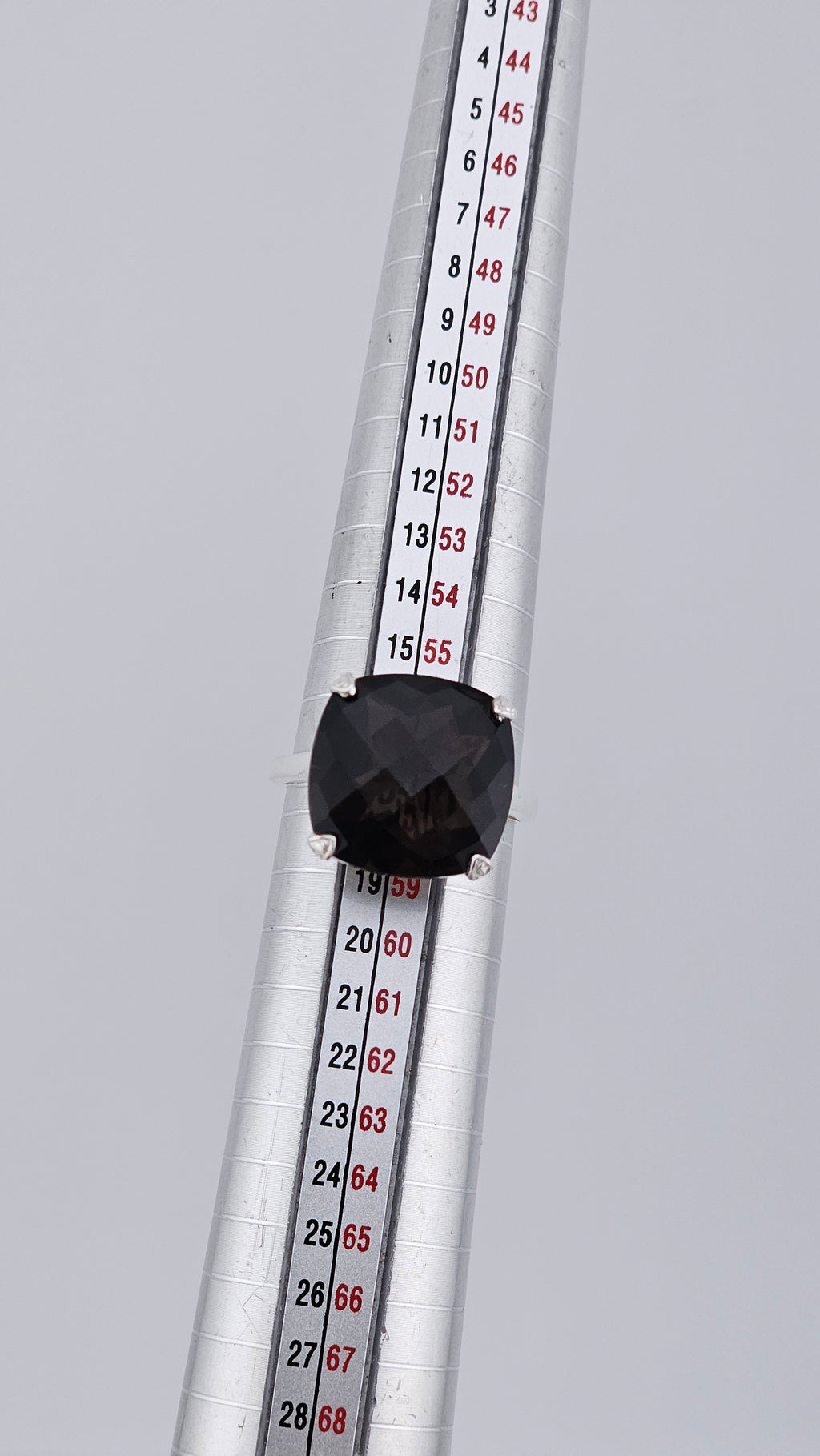 Pre-Loved 925 Sterling Silver Square Cushion Cut Smokey Quartz Ring - Size UK P ½ / US 8 (4.62g)