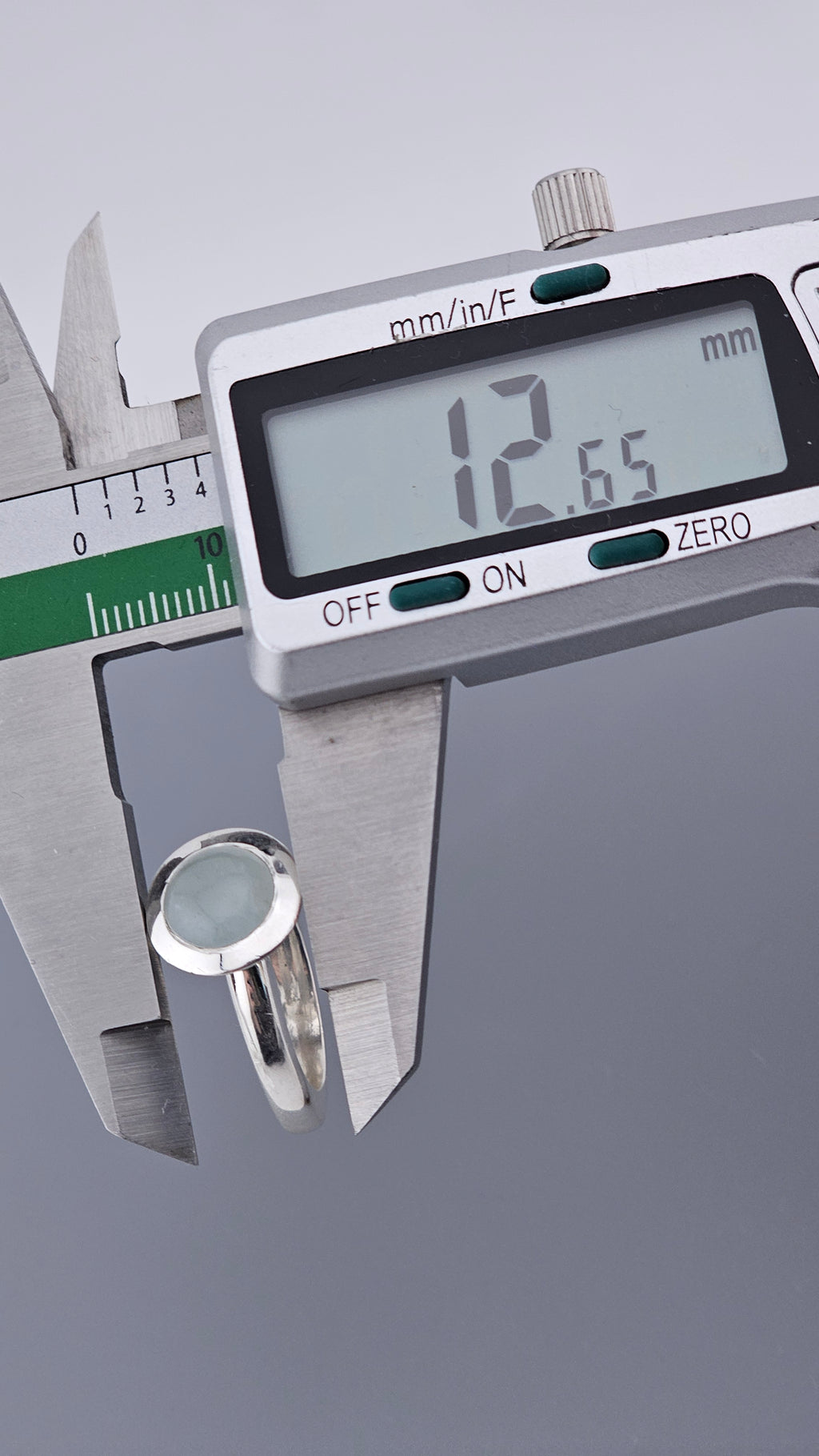 Pre-Loved Modern 925 Sterling Silver Aquamarine Cabochon Ring - Size UK M ½ / US 6.5 (7.33g)