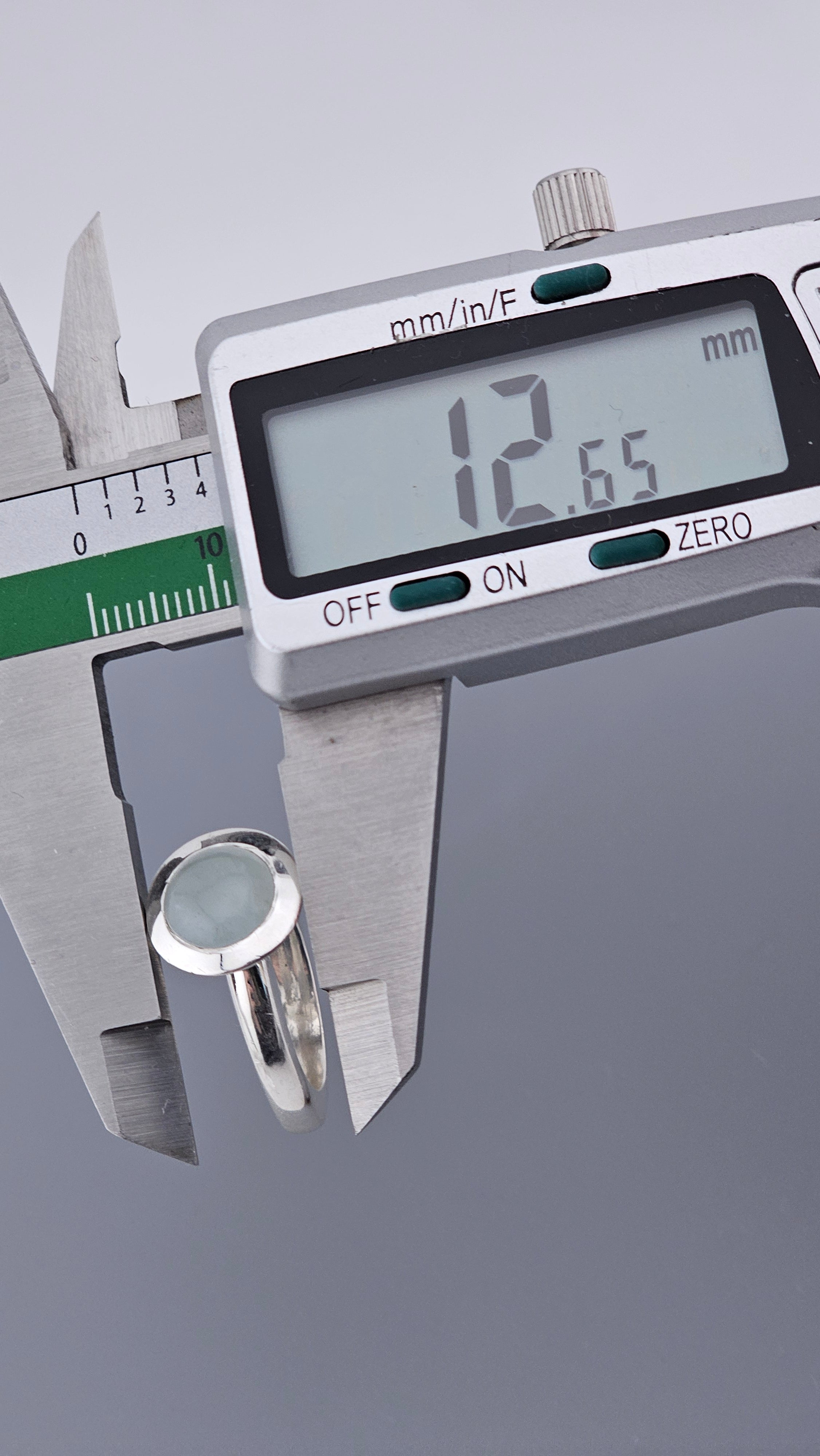 Pre-Loved Modern 925 Sterling Silver Aquamarine Cabochon Ring - Size UK M ½ / US 6.5 (7.33g)