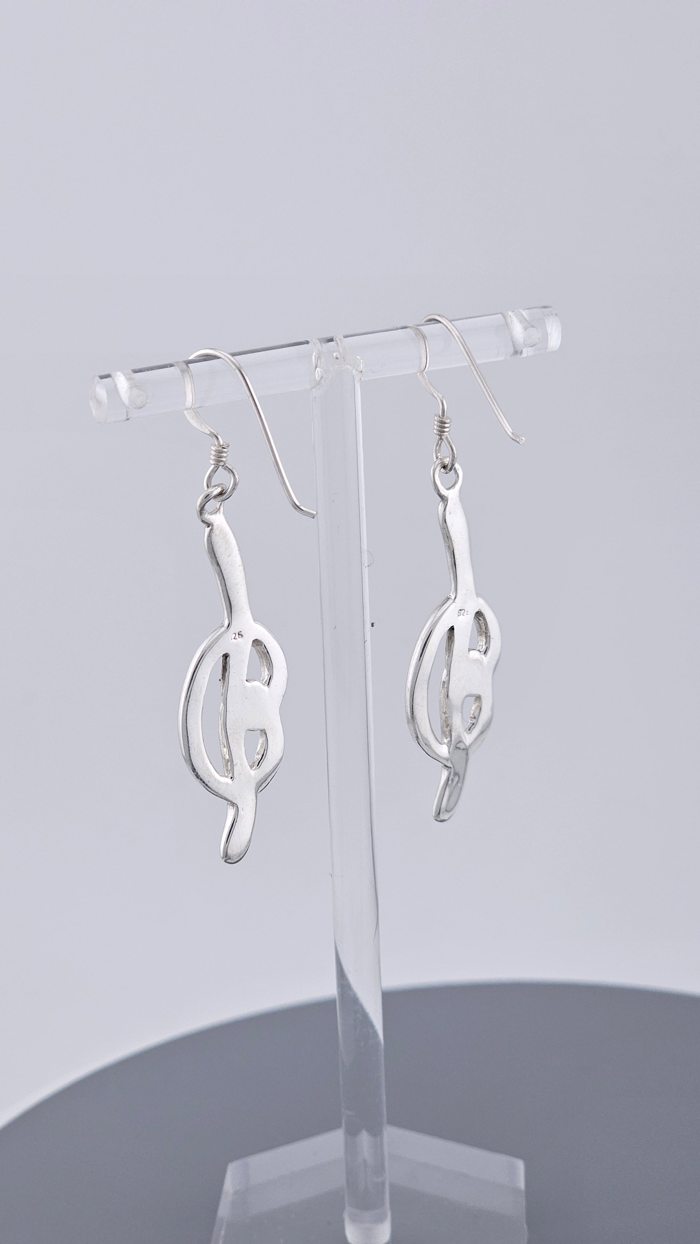 Vintage 925 Sterling Silver Abstract Twist Knot Long Drop Earrings – 54mm, 7g