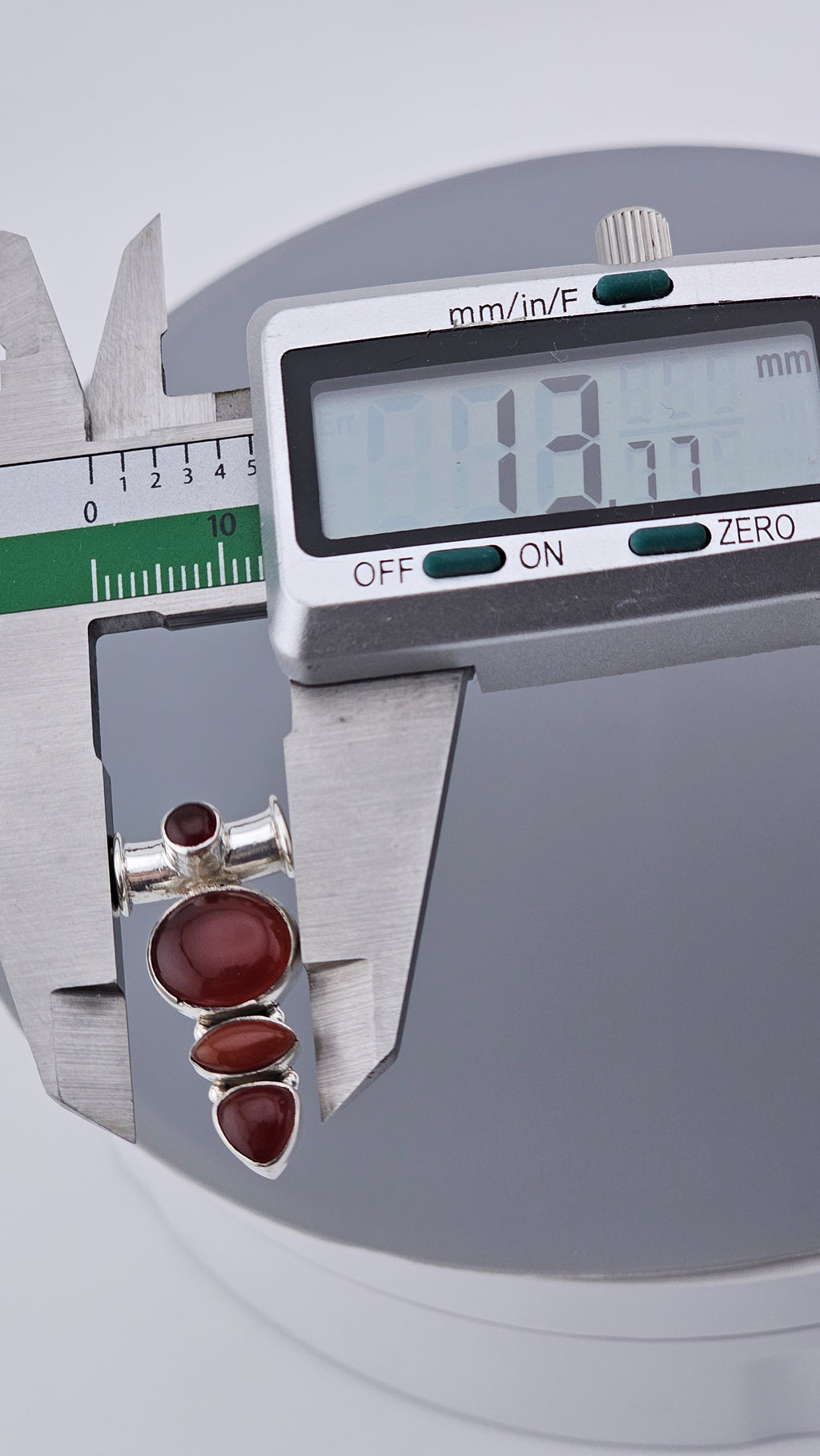 Vintage 925 Sterling Silver Oval Carnelian Pendant