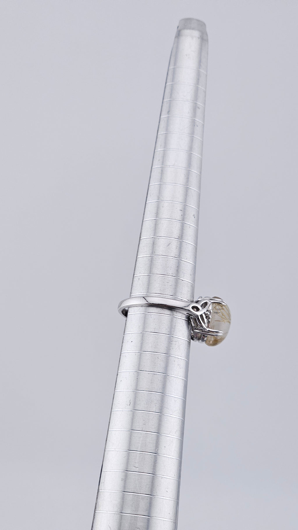 Vintage 925 Sterling Silver Golden Rutilated Quartz Ring