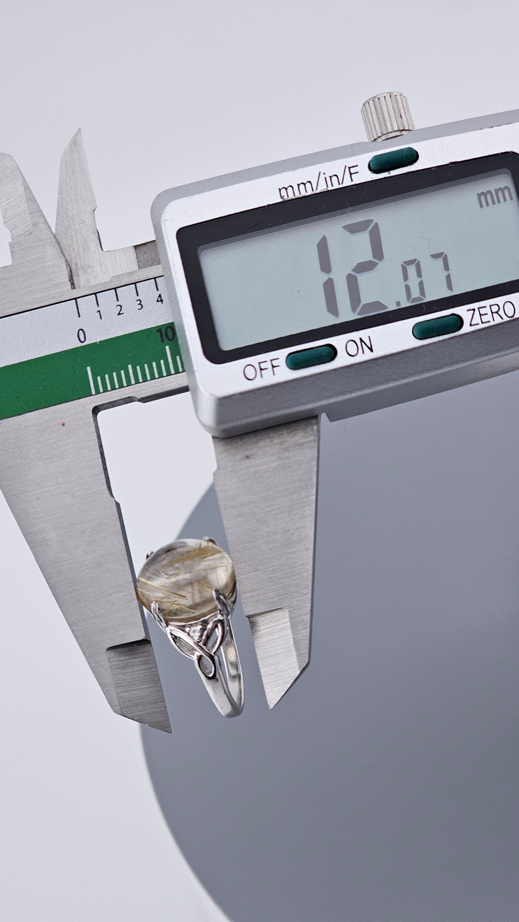 Vintage 925 Sterling Silver Golden Rutilated Quartz Ring