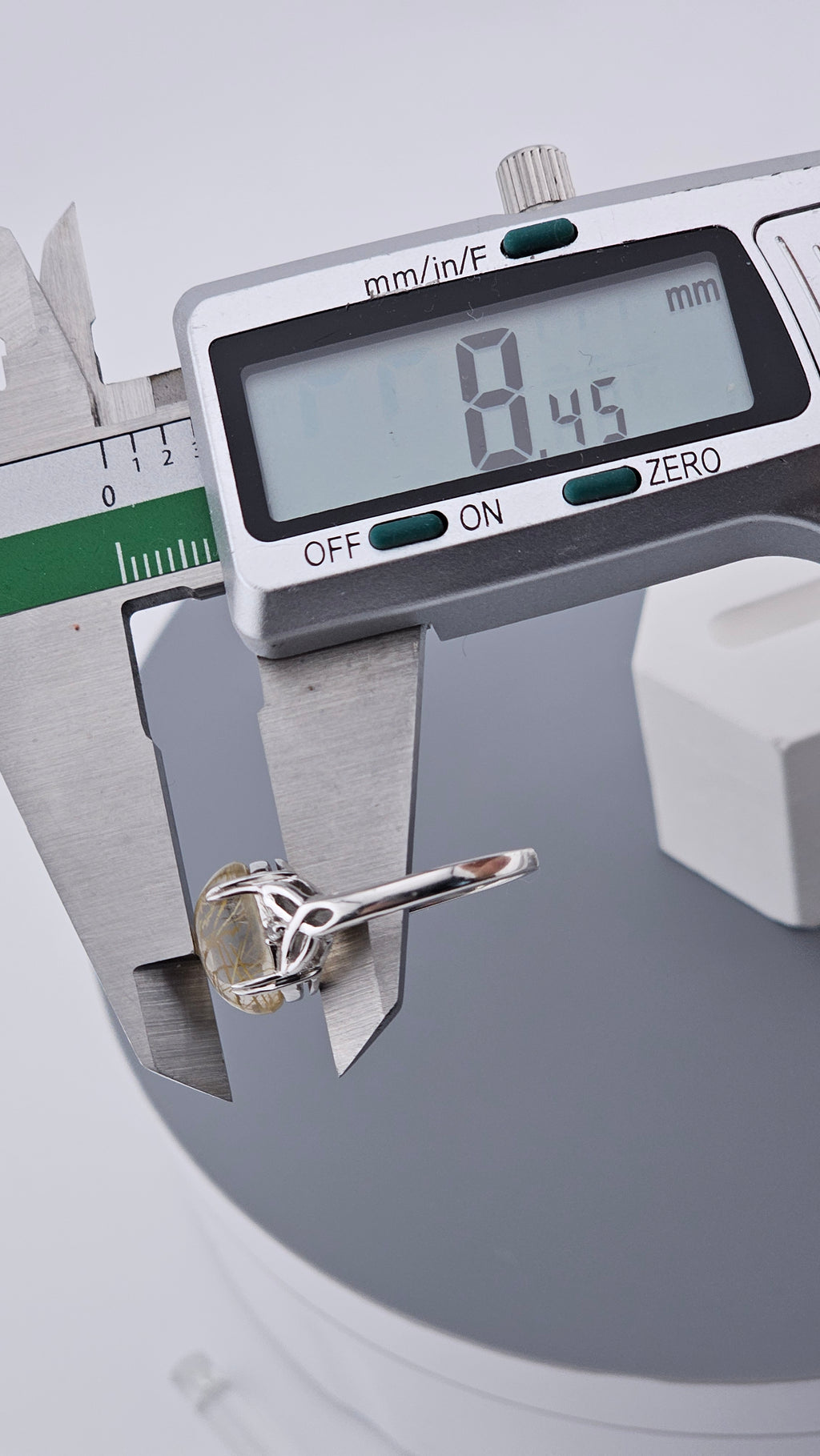 Vintage 925 Sterling Silver Golden Rutilated Quartz Ring