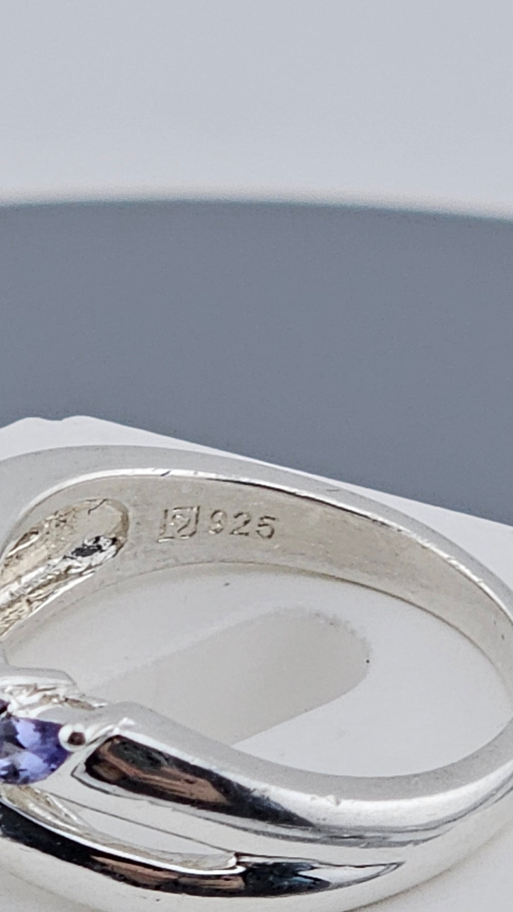 Vintage 925 Sterling Silver Marquise-Cut Tanzanite Ring