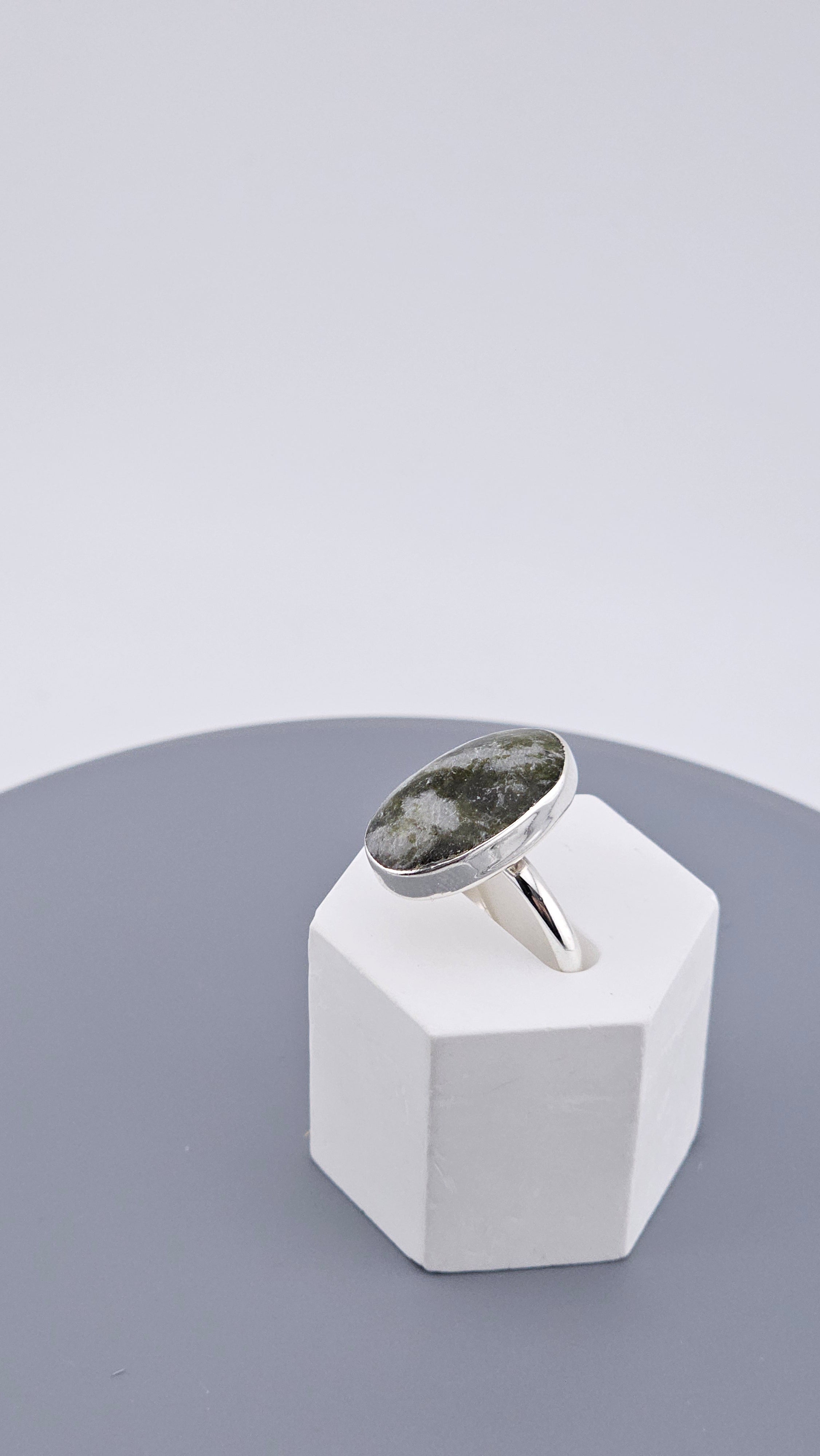 Vintage 925 Sterling Silver Preseli Bluestone Ring – Adjustable Size