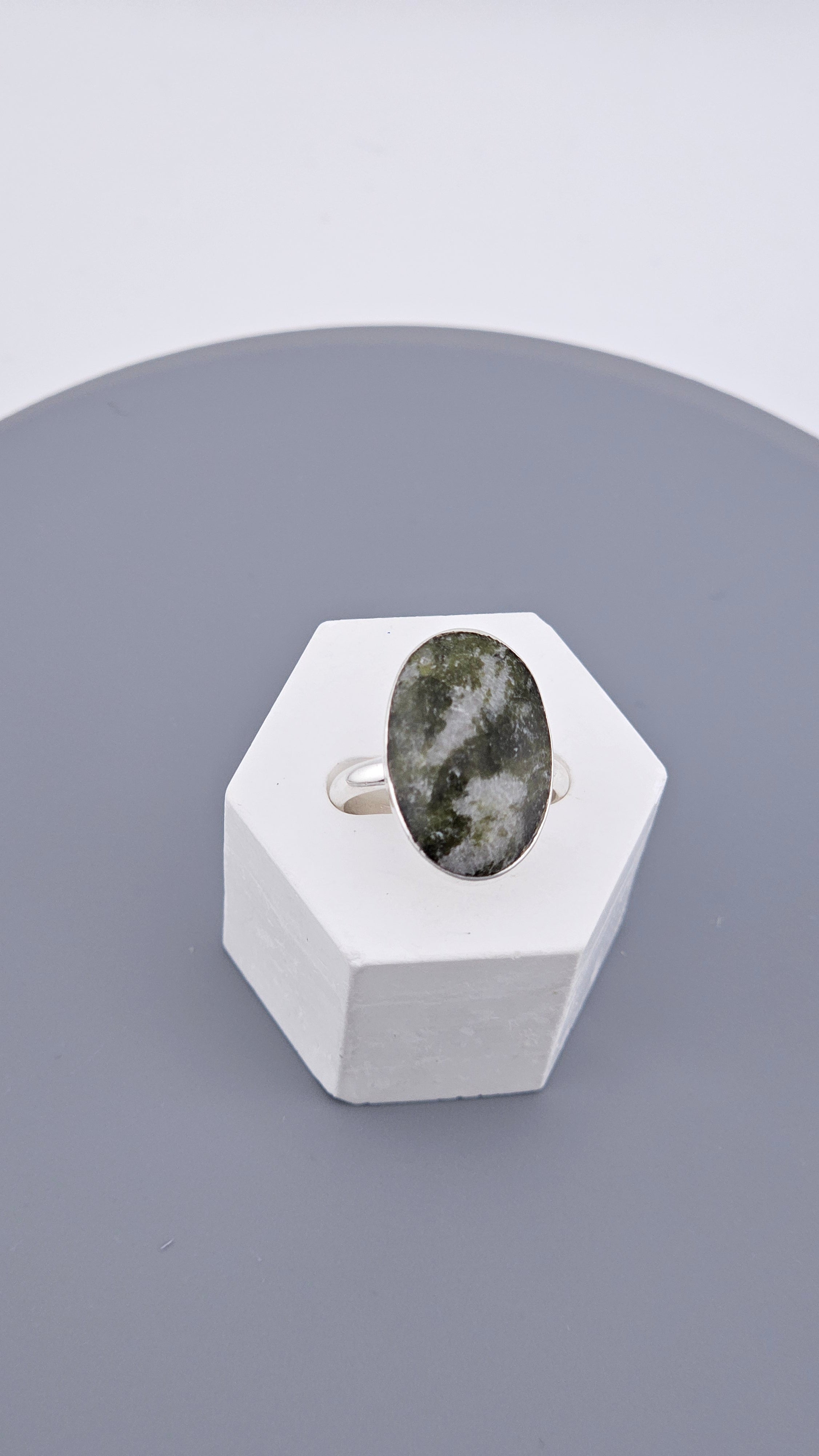 Vintage 925 Sterling Silver Preseli Bluestone Ring – Adjustable Size