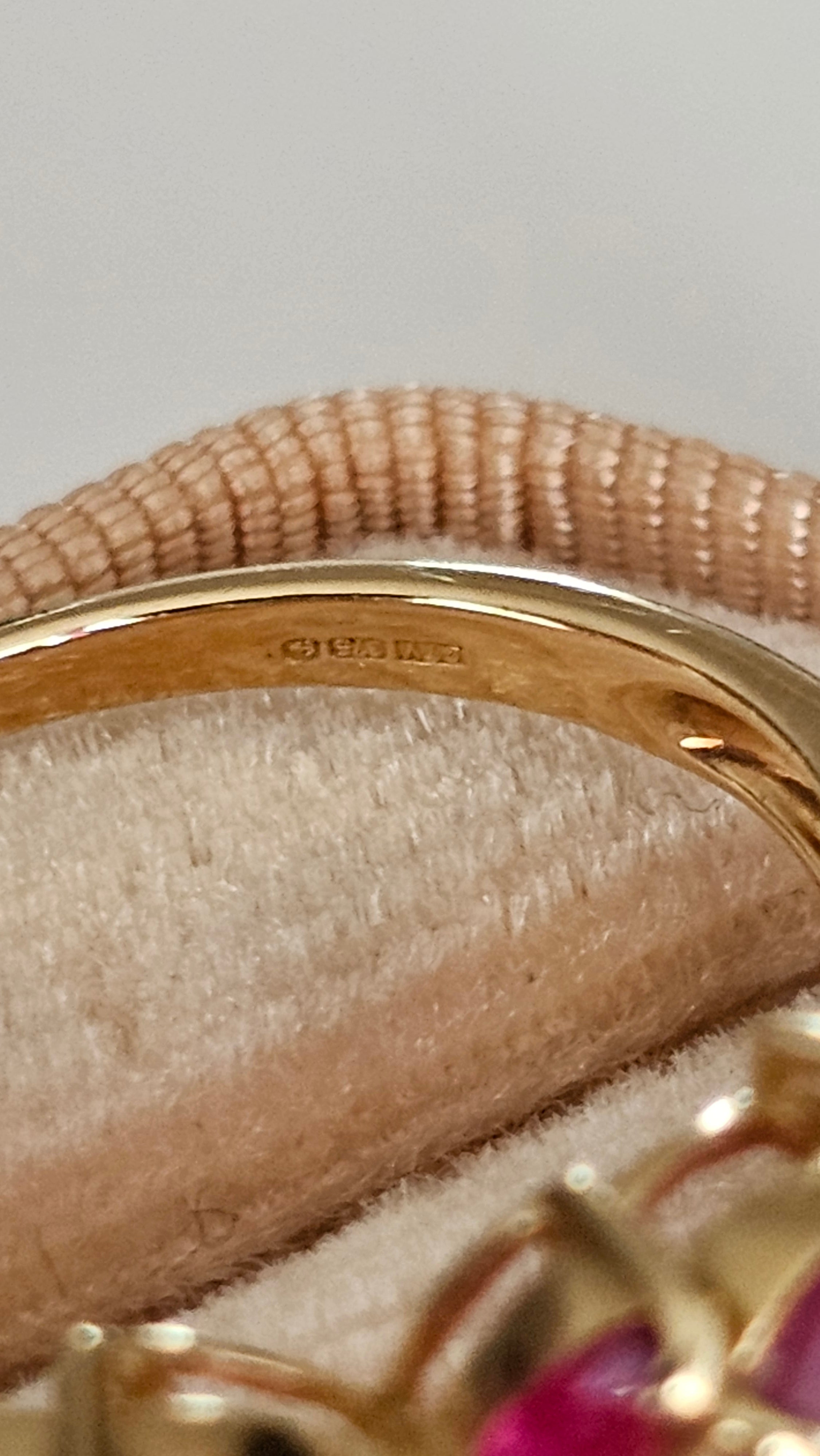 9ct Yellow Gold Natural Pink Sapphire & Diamond Ring | Size UK M 1/2 (US 6.5) | 3g